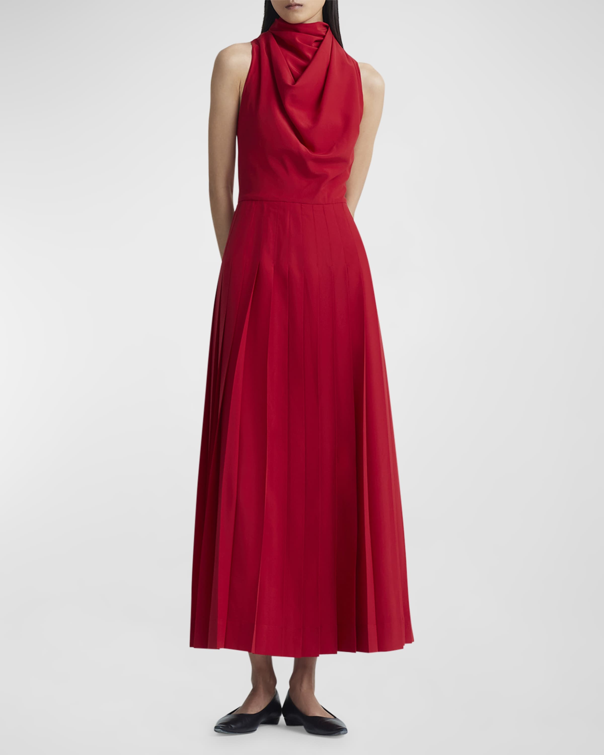 Nathalie Turtleneck Sleeveless Pleated Maxi Dress - 2