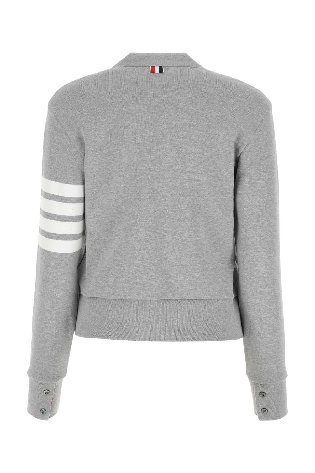 Thom Browne Women Melange Grey Cotton Cardigan - 2