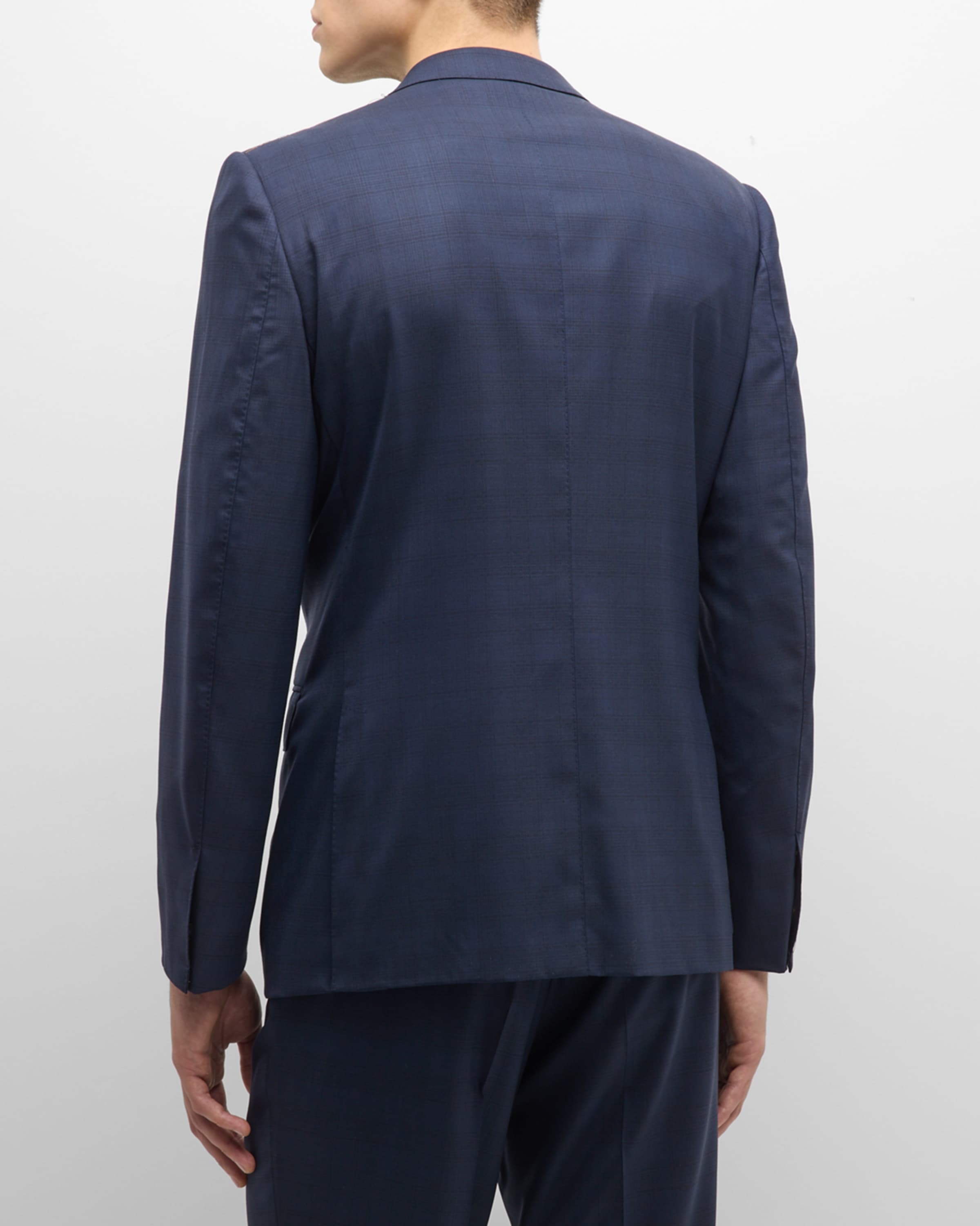 Men's Centoventimila Tonal Plaid Wool Suit - 6