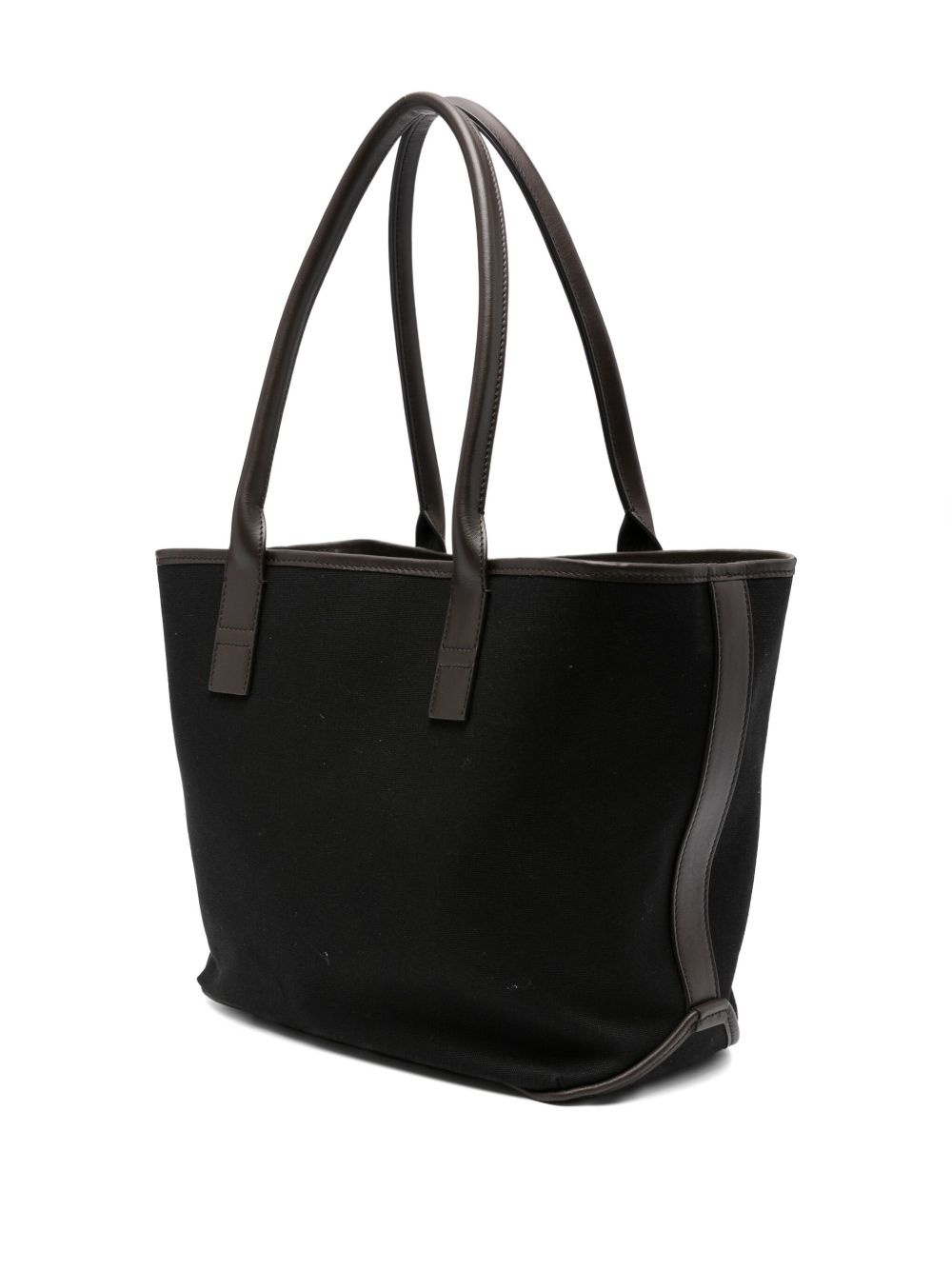 Script Shopping leather-trimmed tote bag - 3