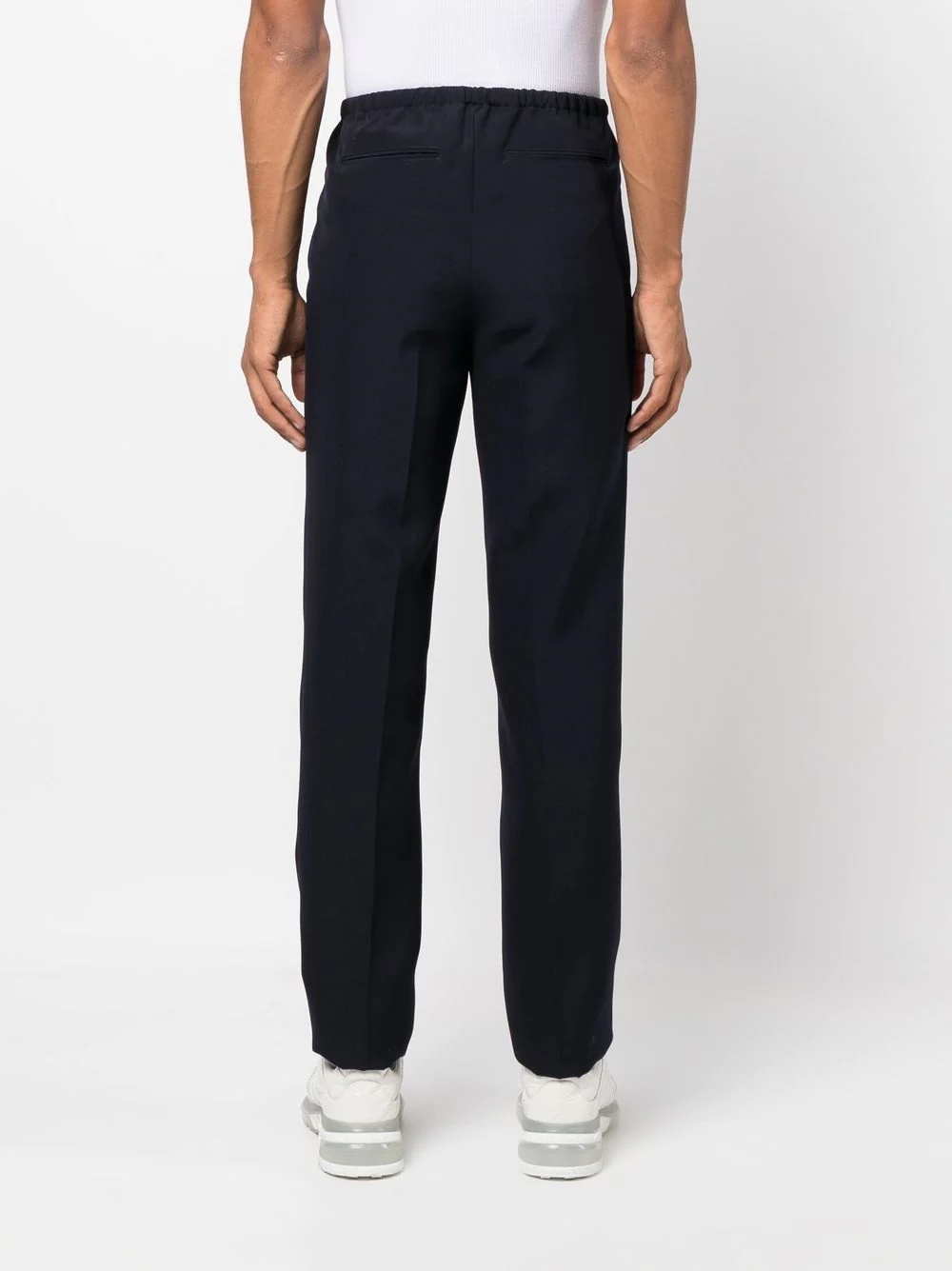 slim-cut wool trousers - 4