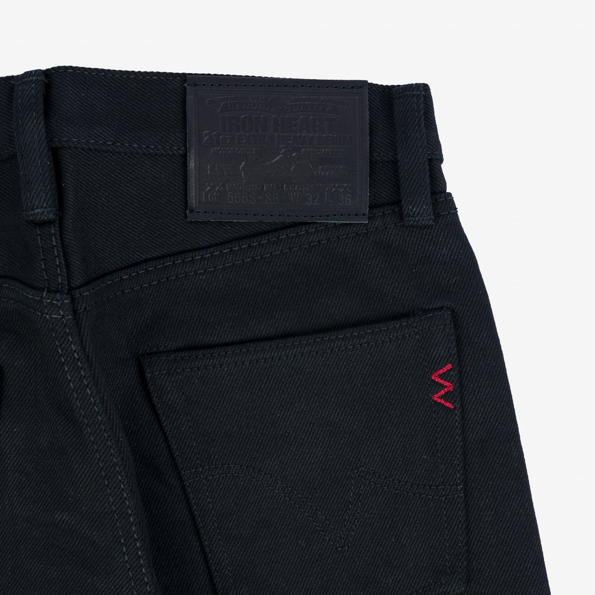 IH-666S-SB 21oz Selvedge Denim Slim Straight Cut - Superblack Non-Fade - 8