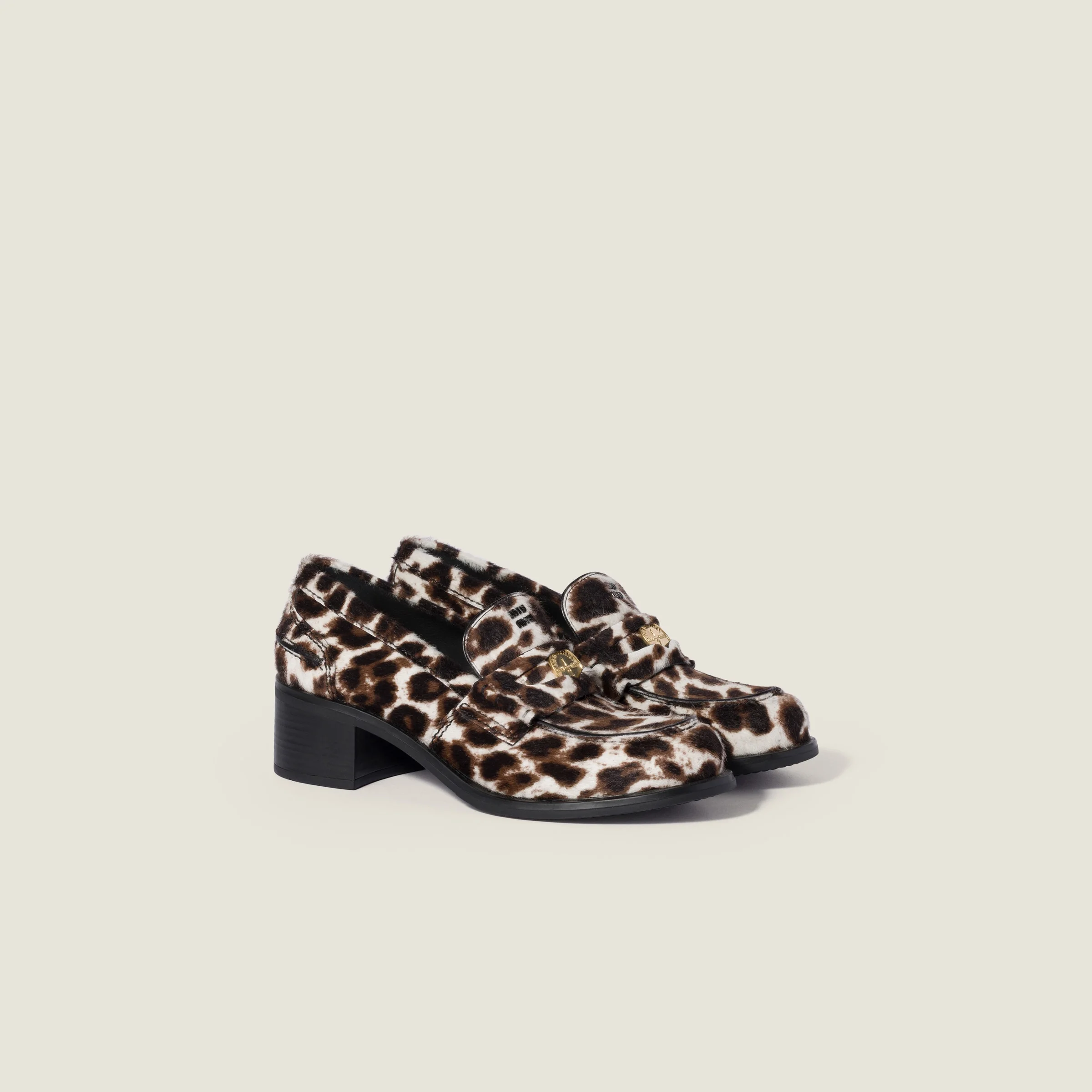 Printed leather loafers - 1