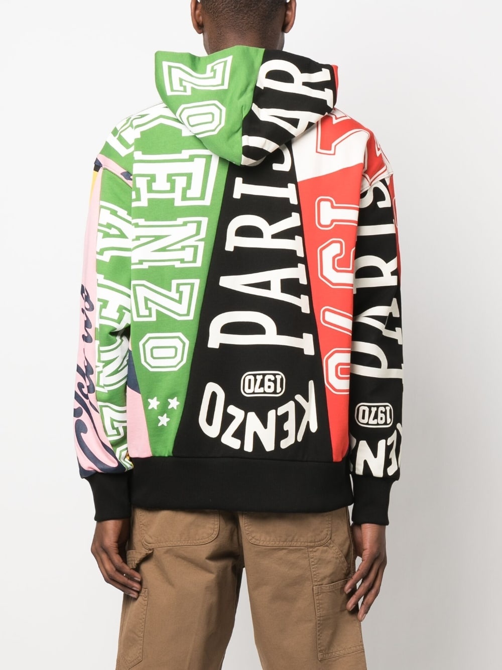 Flag-print cotton hoodie - 4