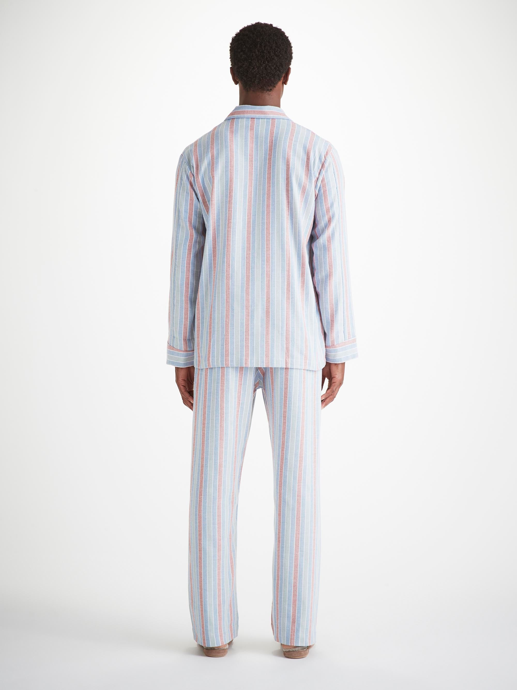 Men's Classic Fit Pajamas Kelburn 46 Brushed Cotton Blue - 4