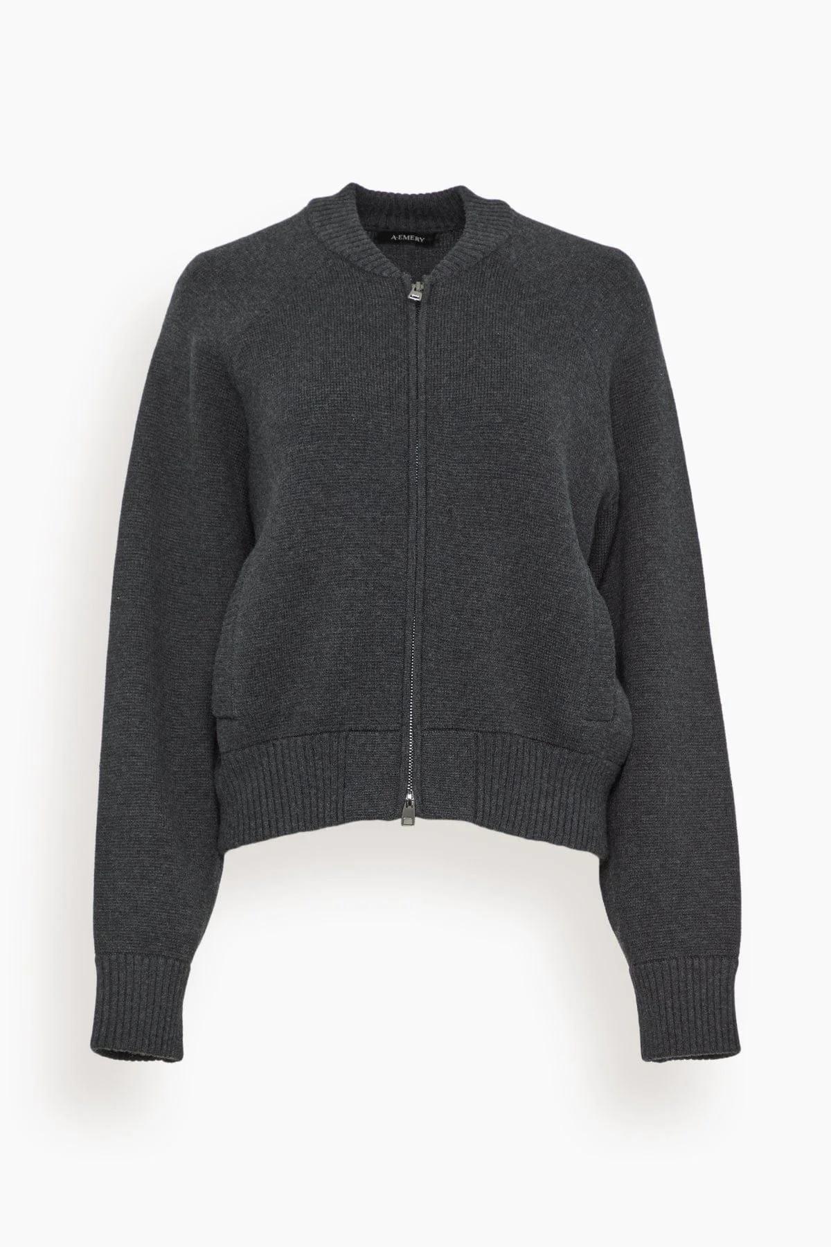 Herman Knitted Bomber in Charcoal Melange - 1