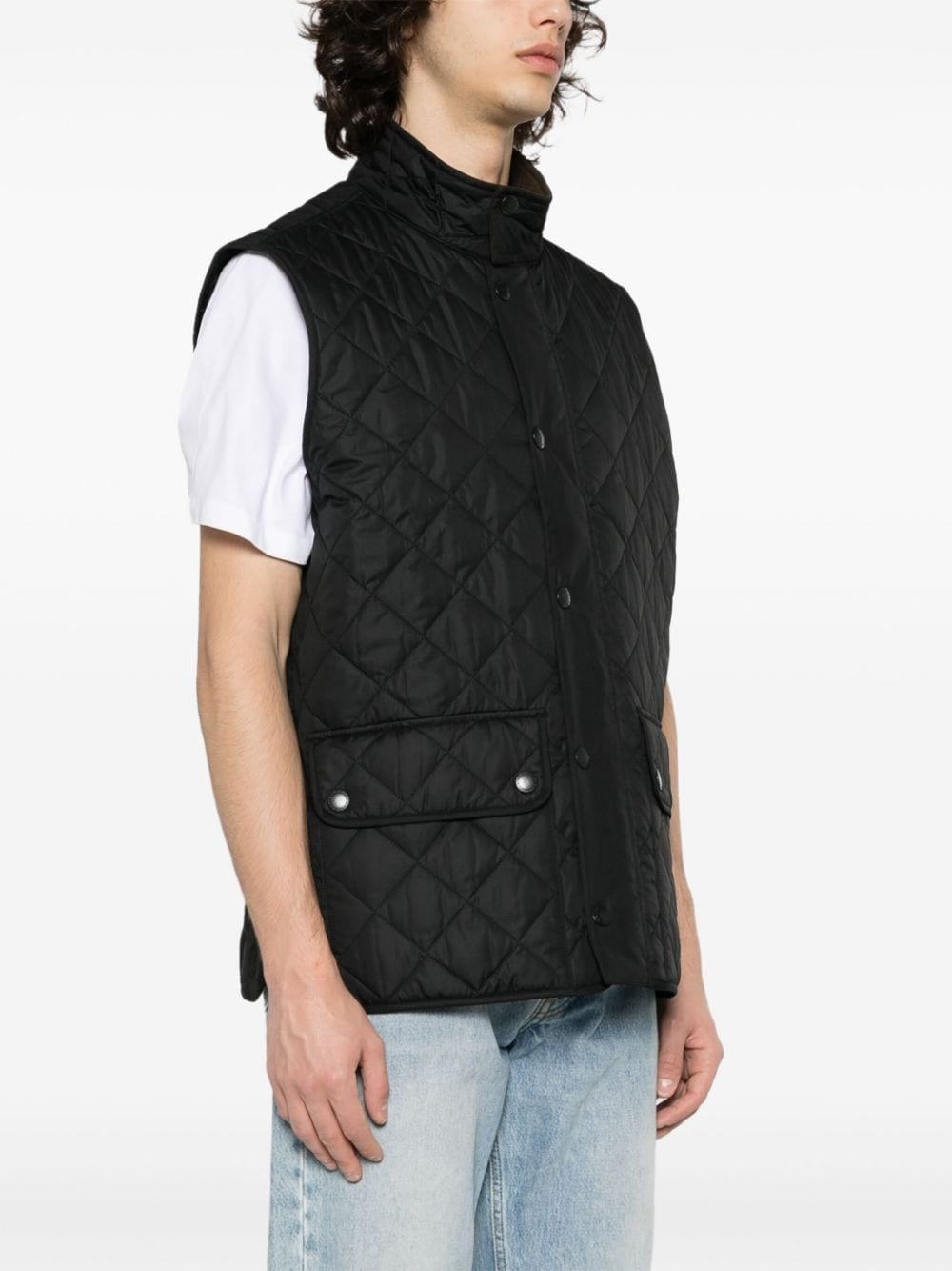 diamond-quilted logo-embroidered gilet - 3