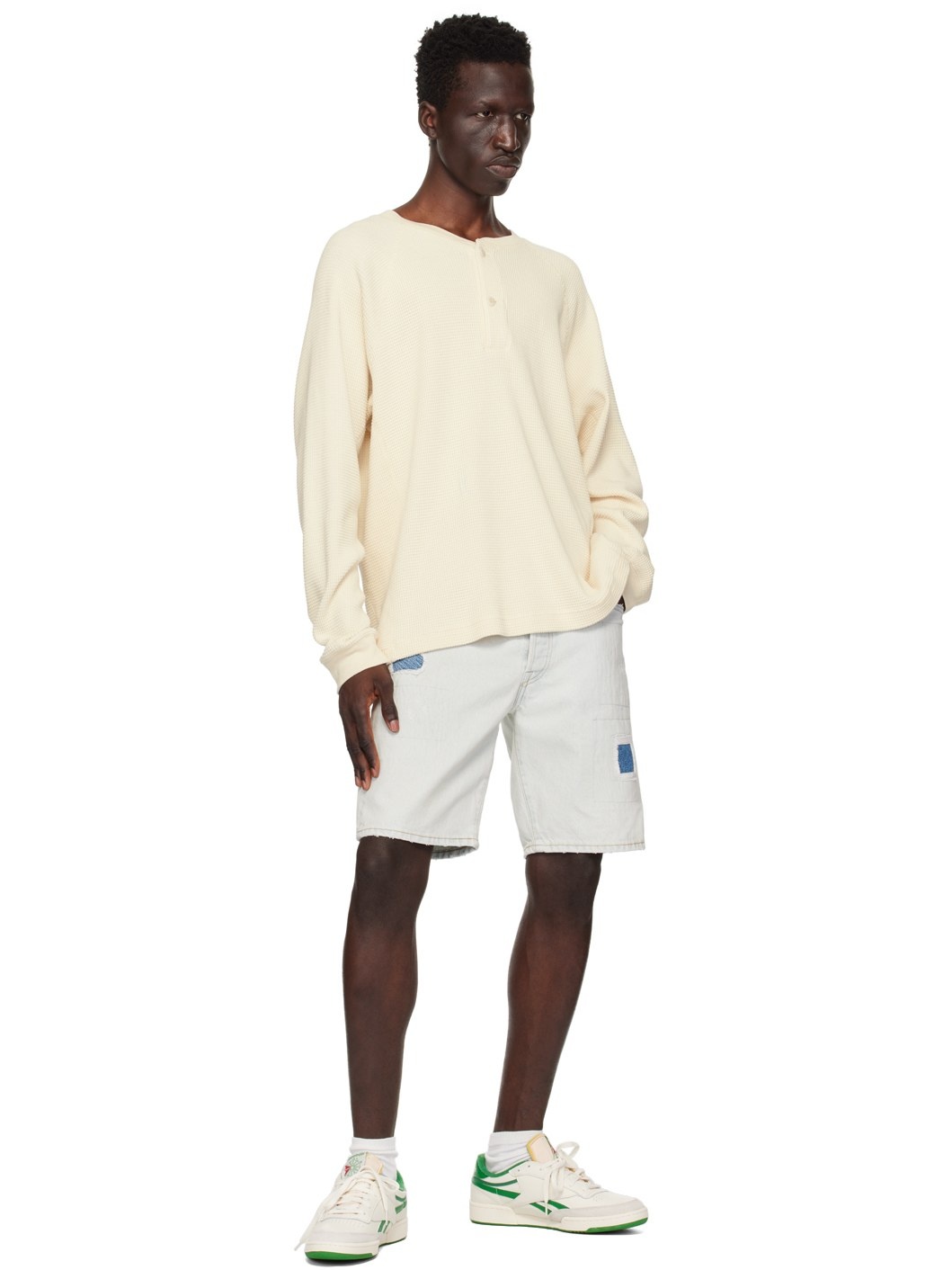 Off-White & Green Club C Revenge Vintage Sneakers - 5