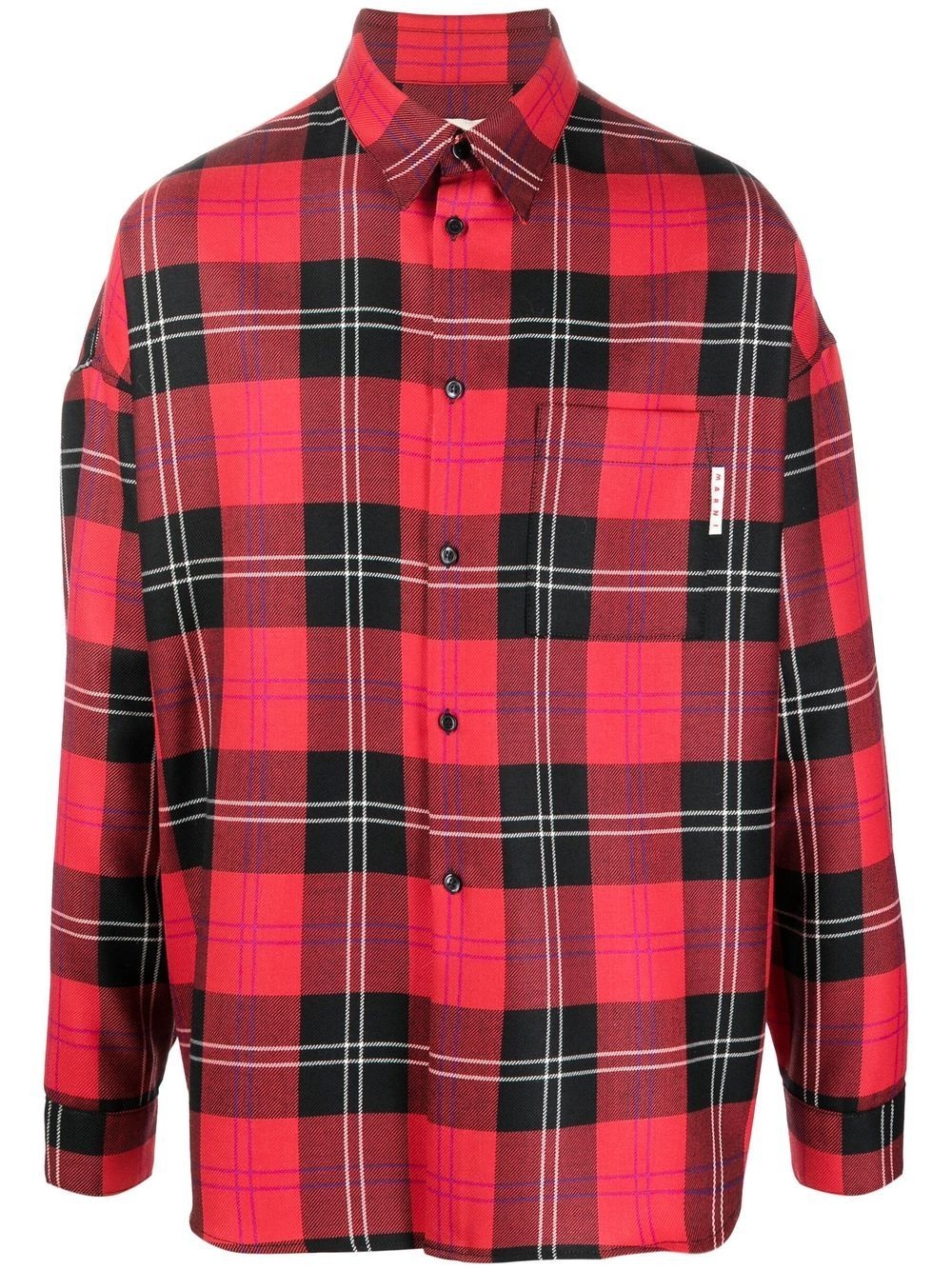 tartan button-down shirt - 1