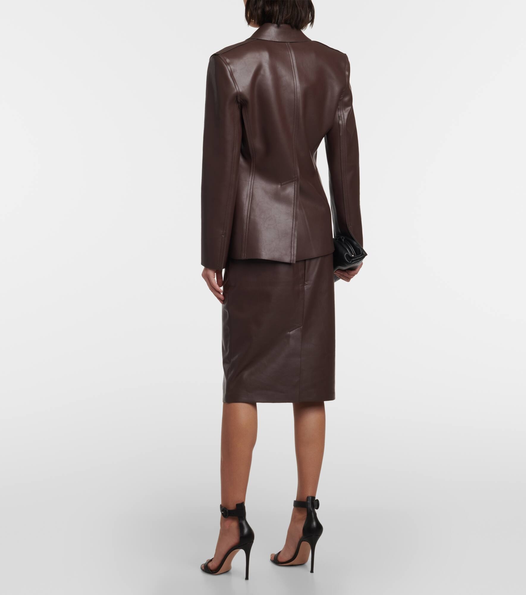 Faux leather blazer - 3