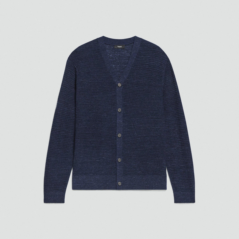 V-Neck Cardigan in Pacific Linen 1