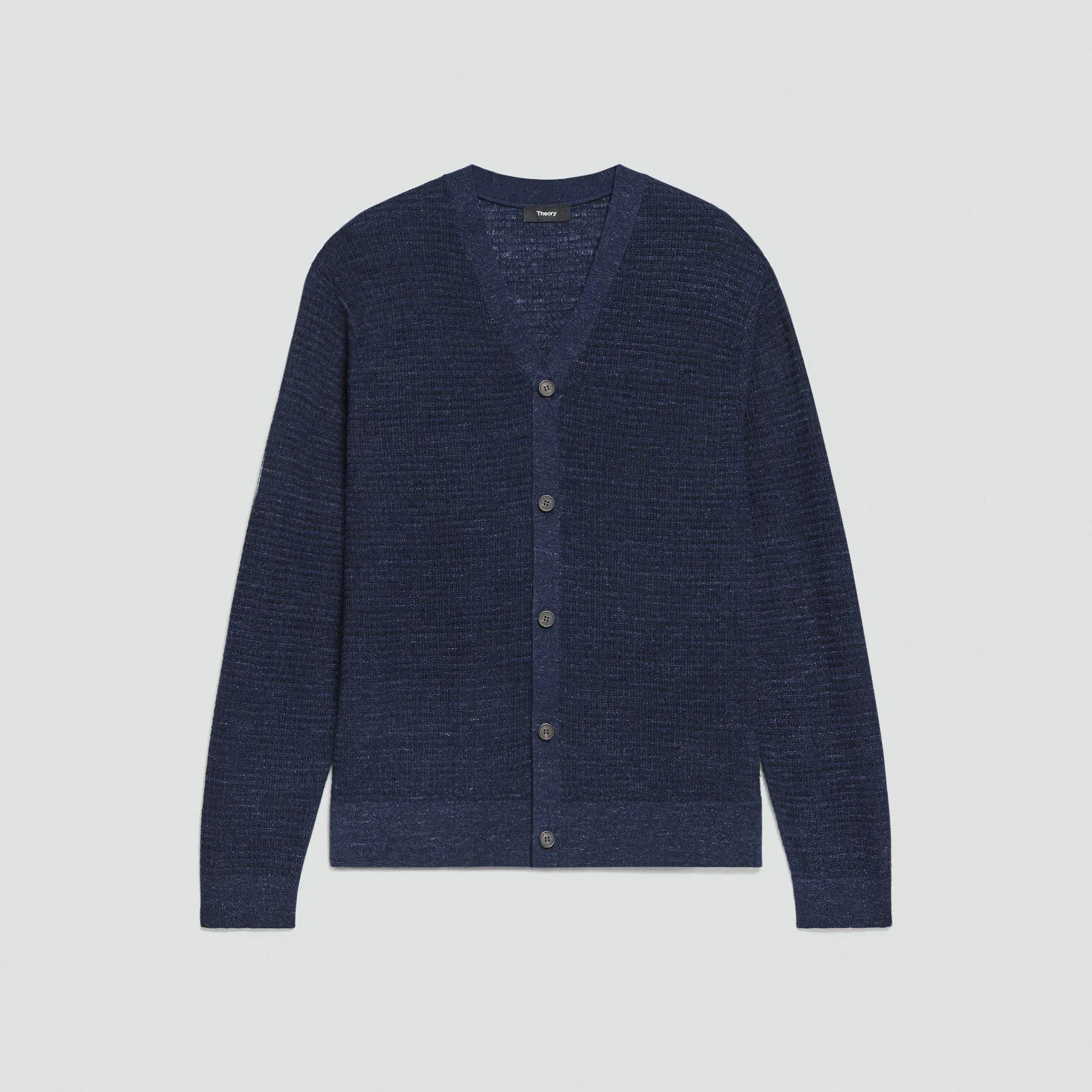 V-Neck Cardigan in Pacific Linen - 1