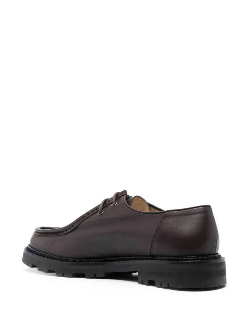 almond-toe leather lace-up shoes - 3