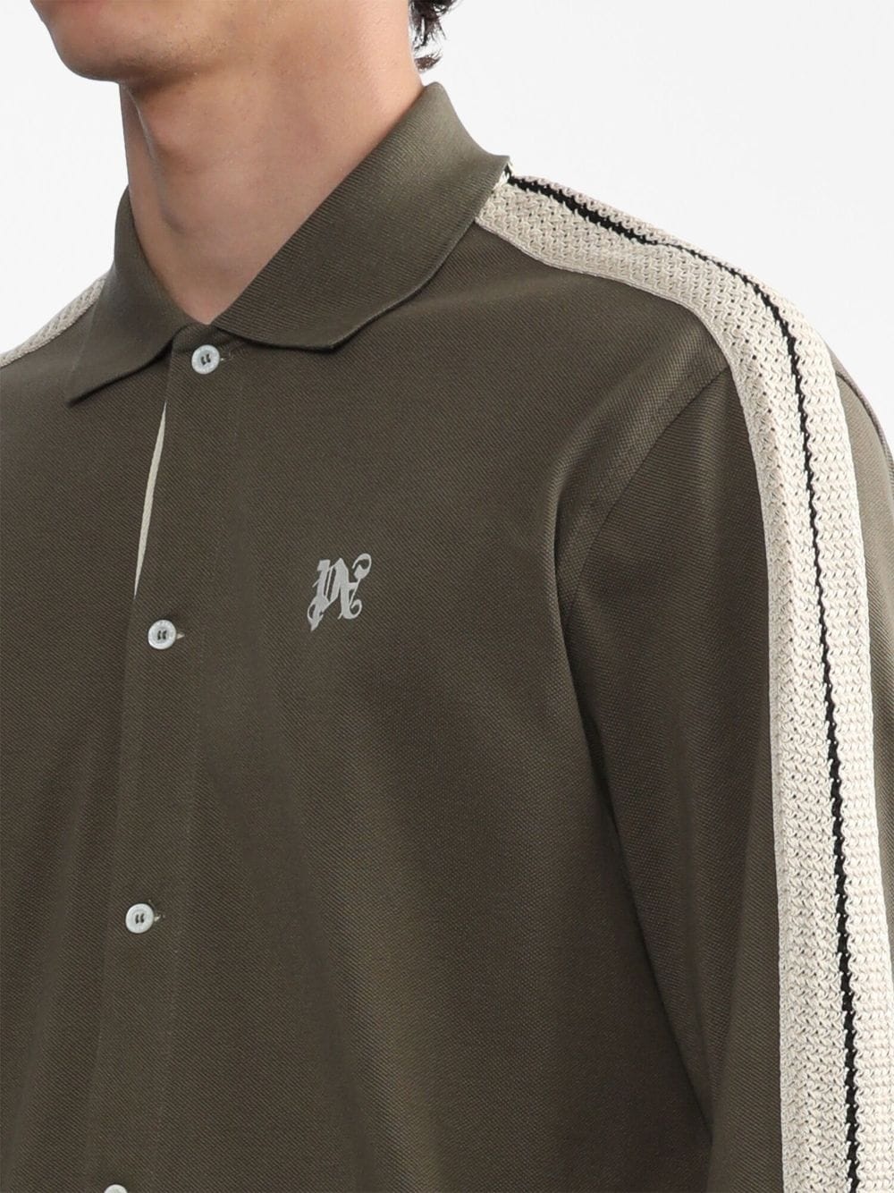 monogram-embroidered cotton shirt - 5