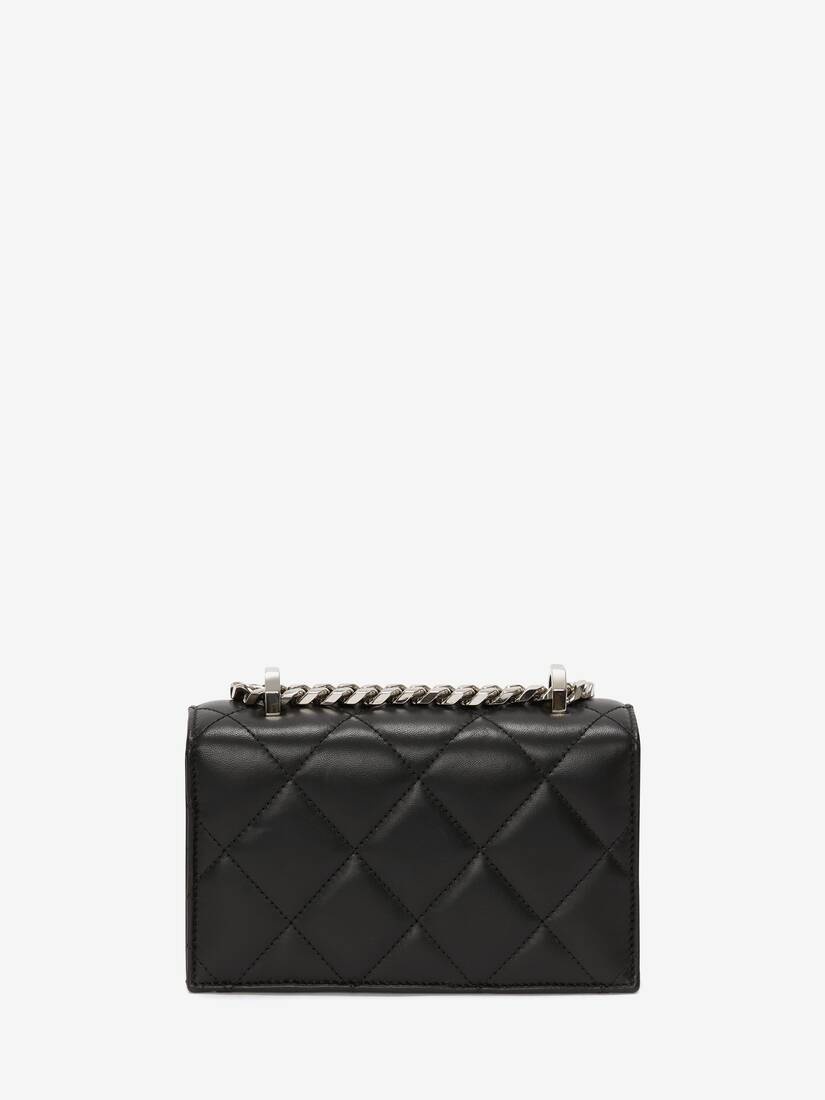 Women's Mini Jewelled Satchel in Black/white - 3