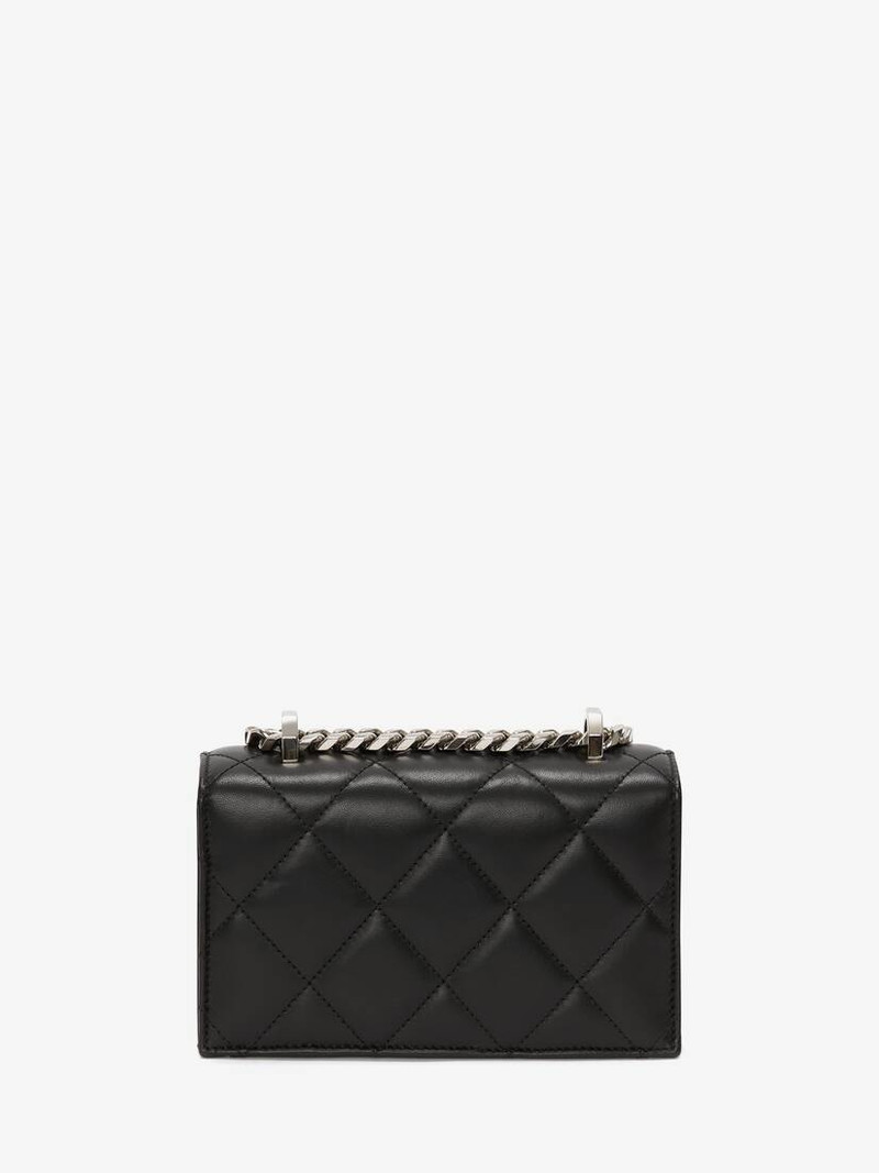 Women's Mini Jewelled Satchel in Black/white 3