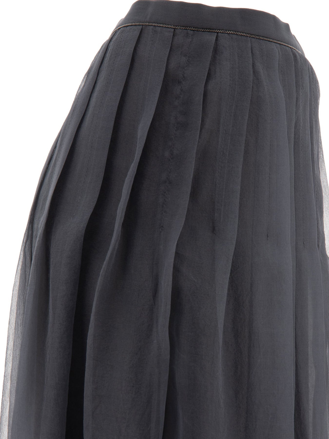 Pleated Midi Skirts Grey - 4