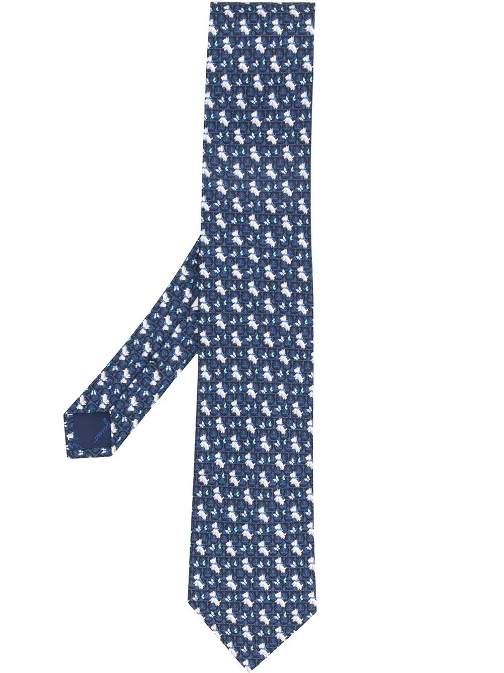 dog-print silk tie - 1