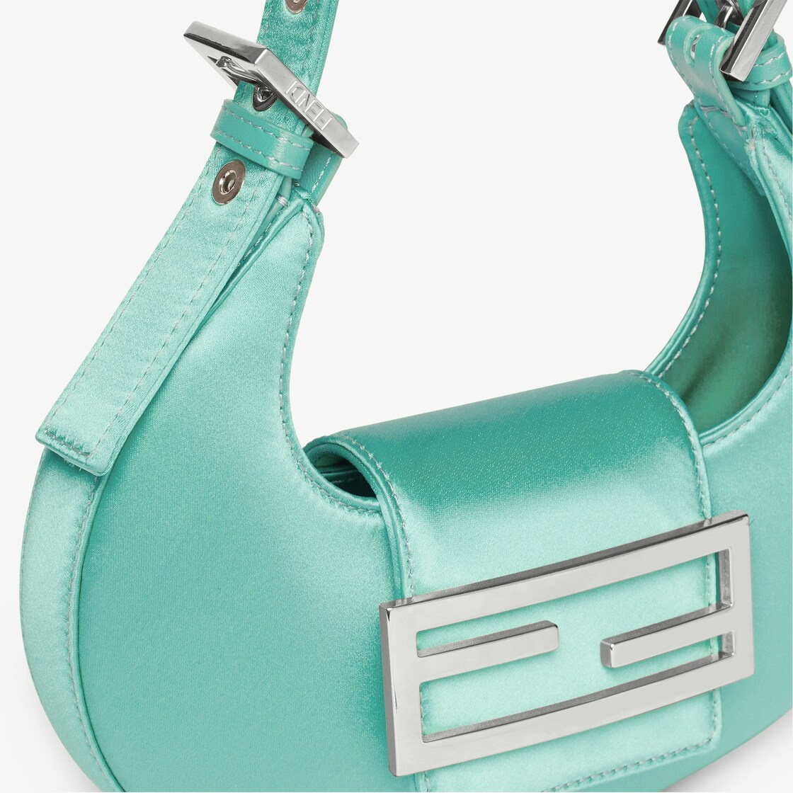 Turquoise satin mini-bag - 5