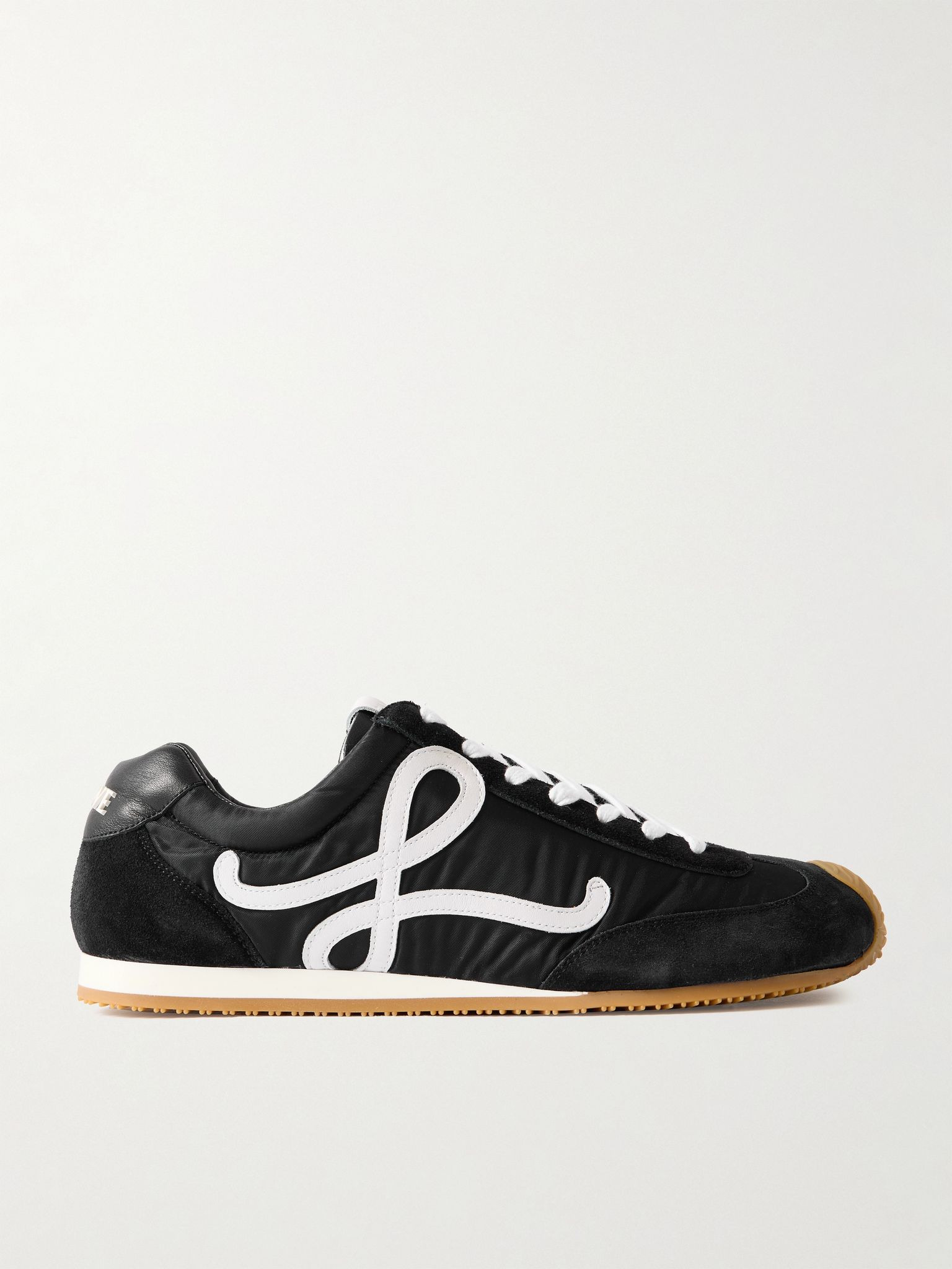 Ballet Runner 2.0 Logo-Appliquéd Shell, Suede and Leather Sneakers Black - 1