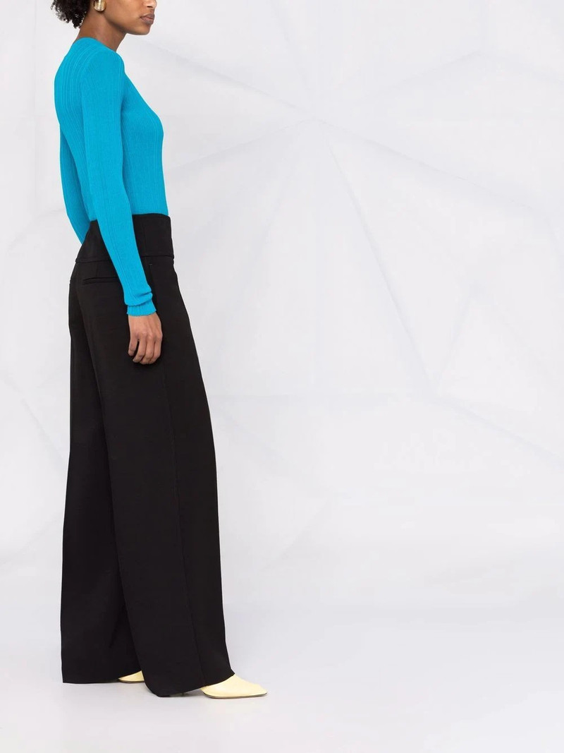 high-waisted wide-leg trousers 6