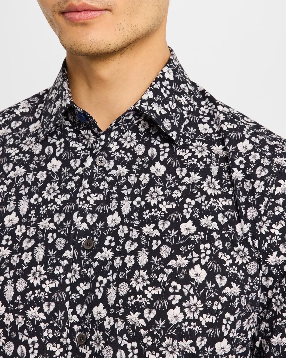 Men's Cotton Floral Sport Shirt - 5