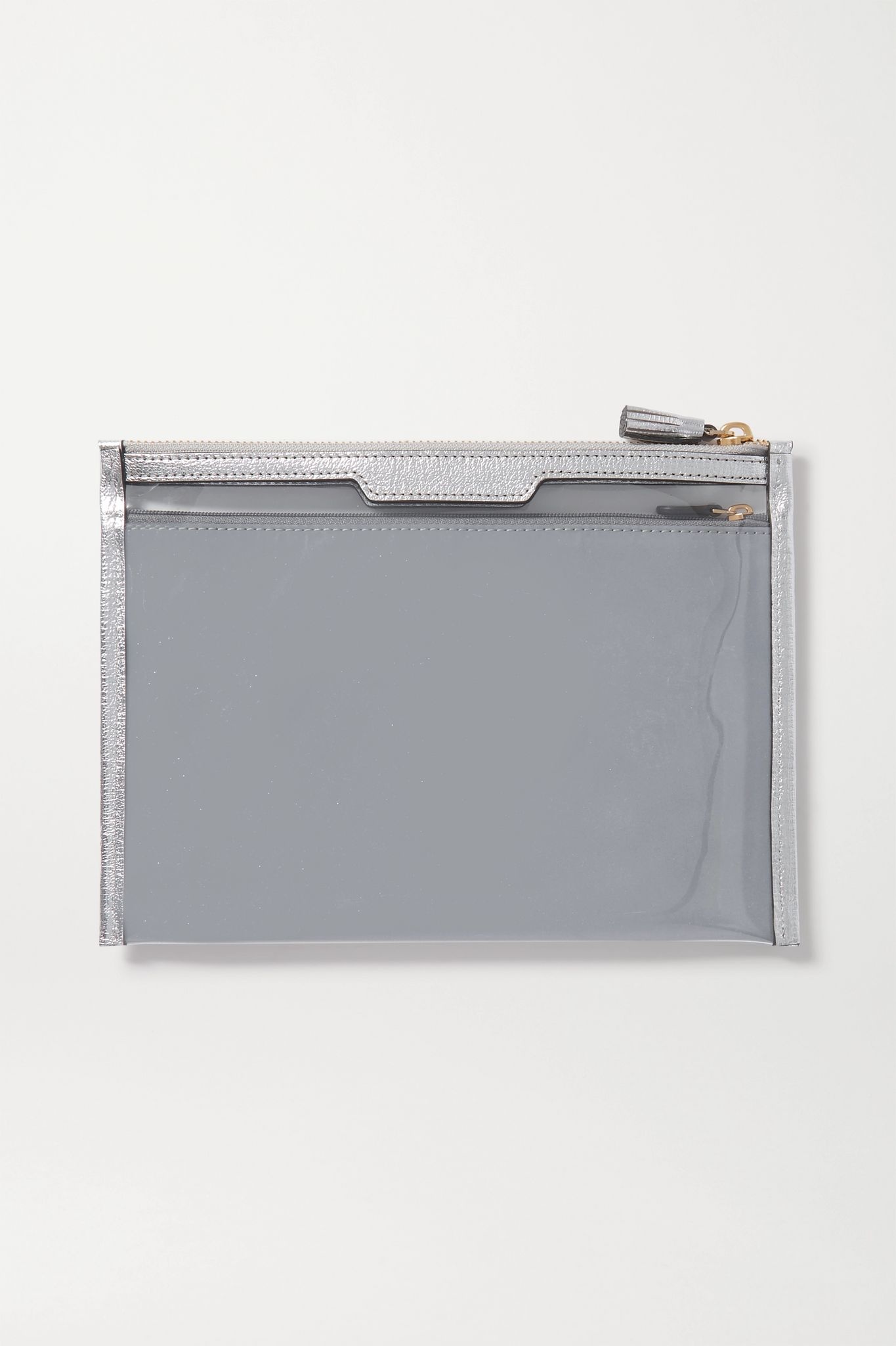 Safe Deposit metallic leather-trimmed PVC pouch - 3