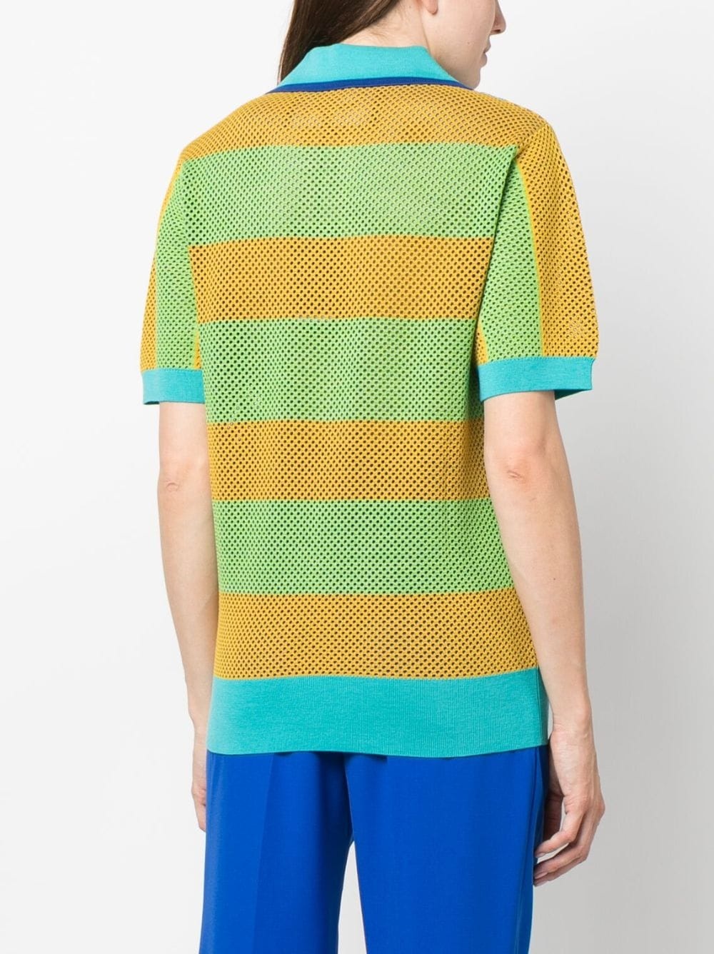 striped knitted polo shirt - 4