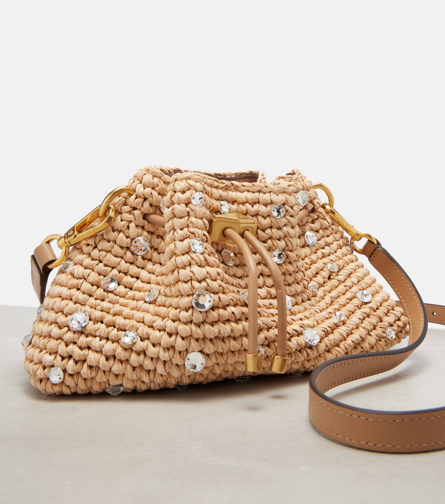 Cinch Small embellished raffia tote bag - 6