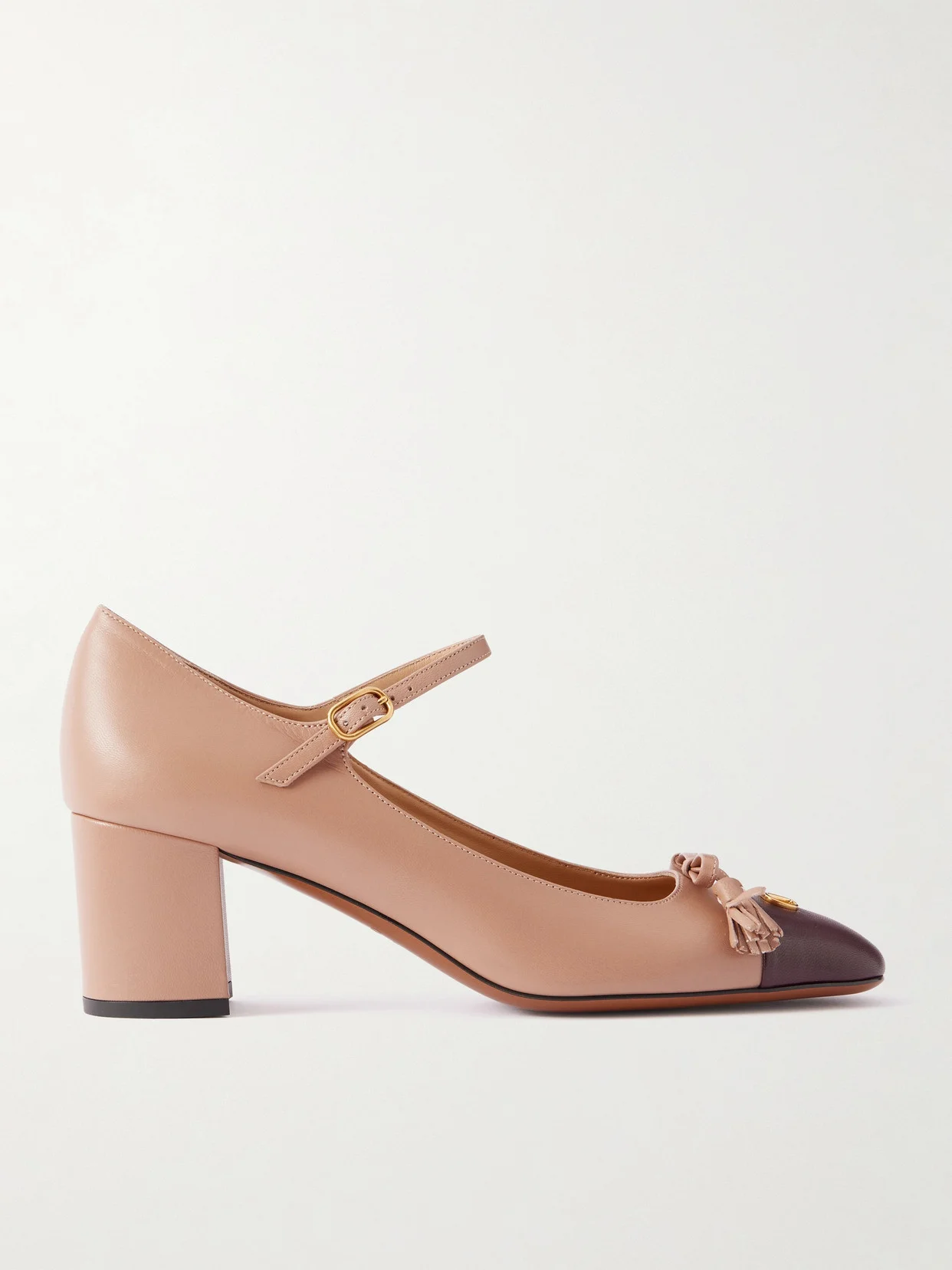 Valet Du Roi Tasseled Bow-embellished Two-tone Leather Pumps - 1
