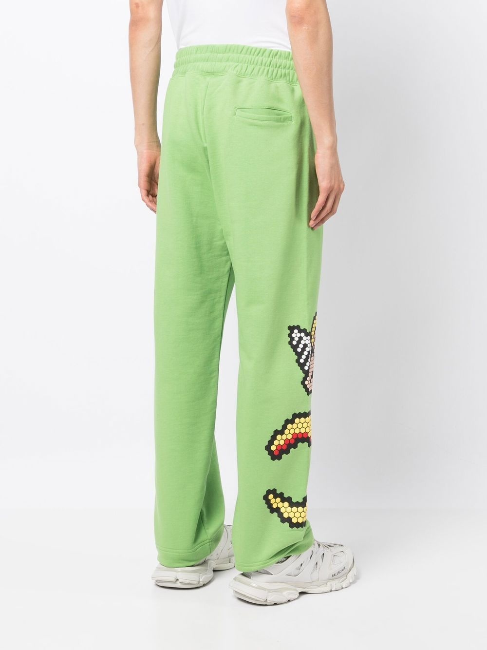 Plush motif-print wide-leg track pants - 4