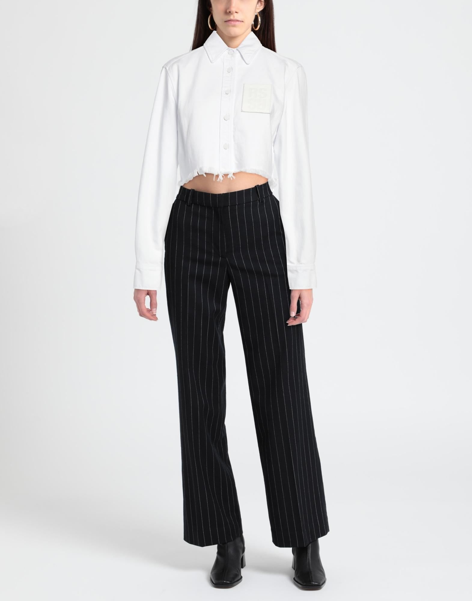 White Women's Solid Color Shirts & Blouses - 2