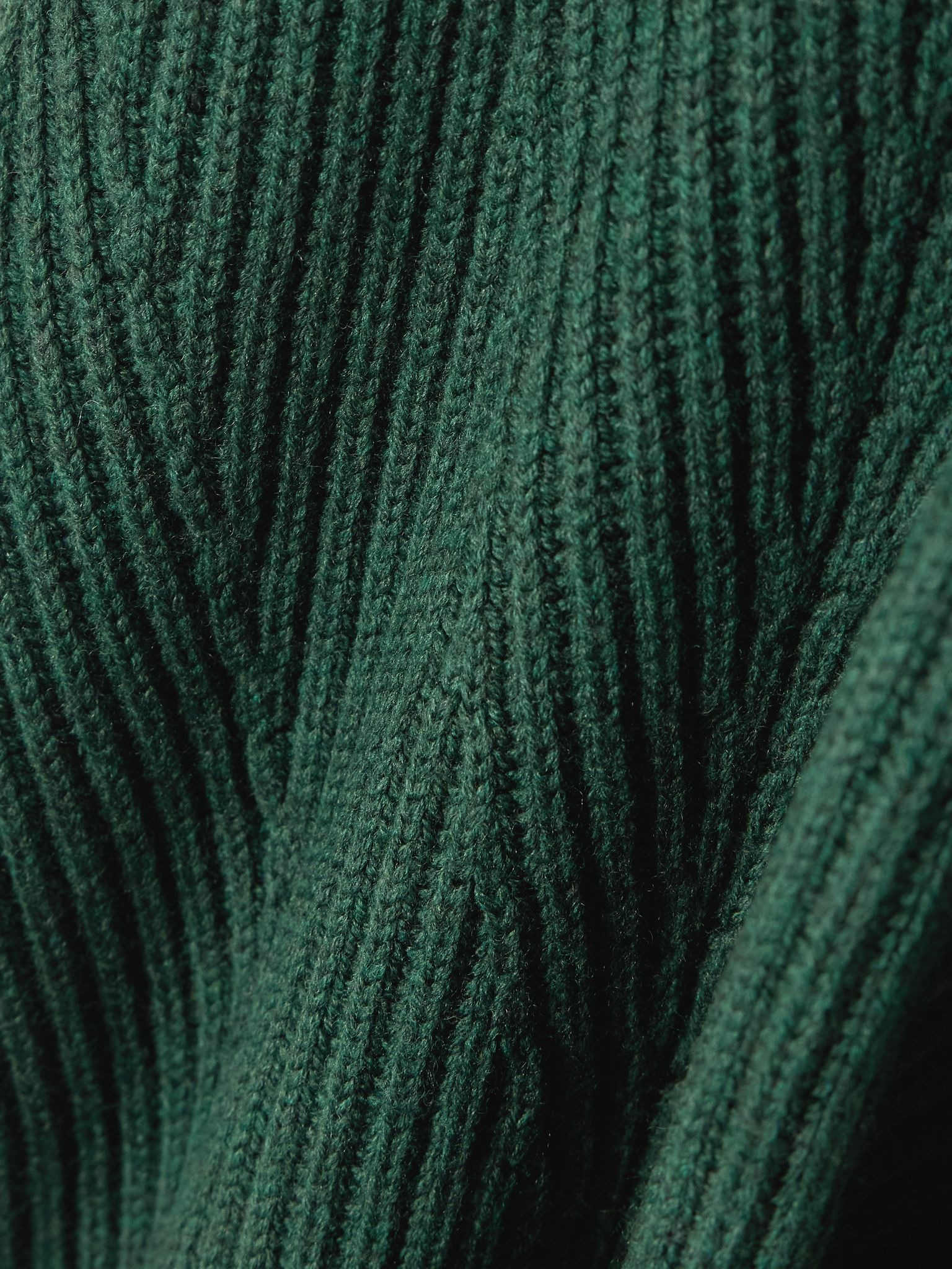 Ribbed wool peplum sweater Green - 4