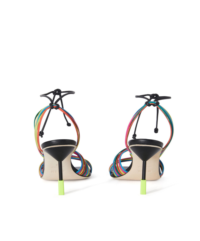 MSGM Multicolor heeled leather sandals with tubed straps outlook