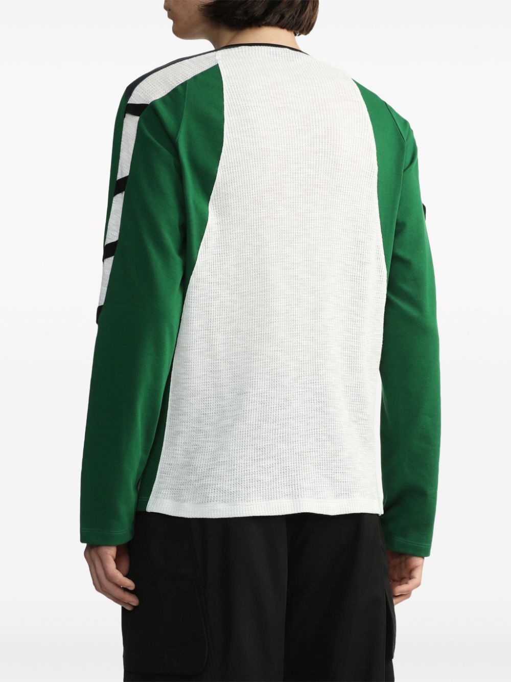 colour-block panelled cotton T-shirt - 4