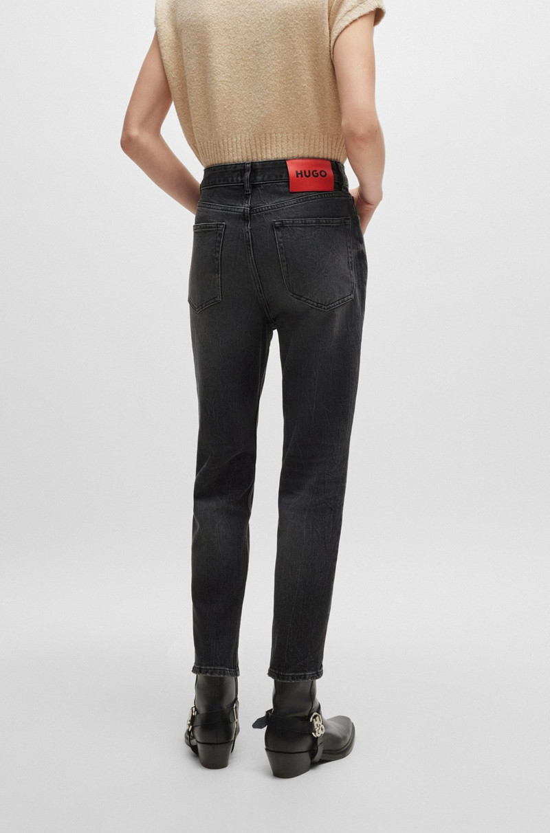 MOM-FIT JEANS IN DARK-GRAY COMFORT-STRETCH DENIM 4