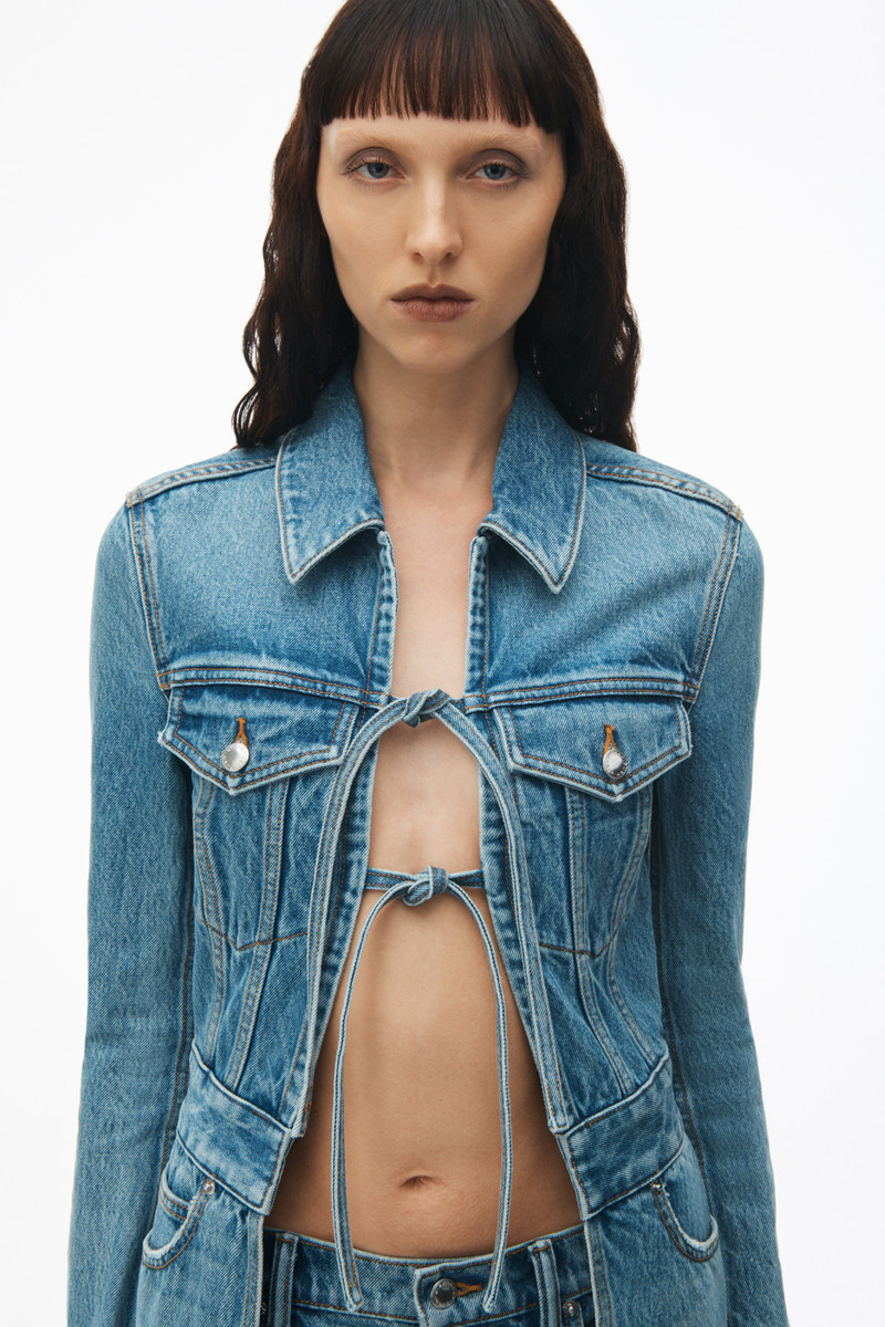 Duster Denim Coat With Tie Front 4