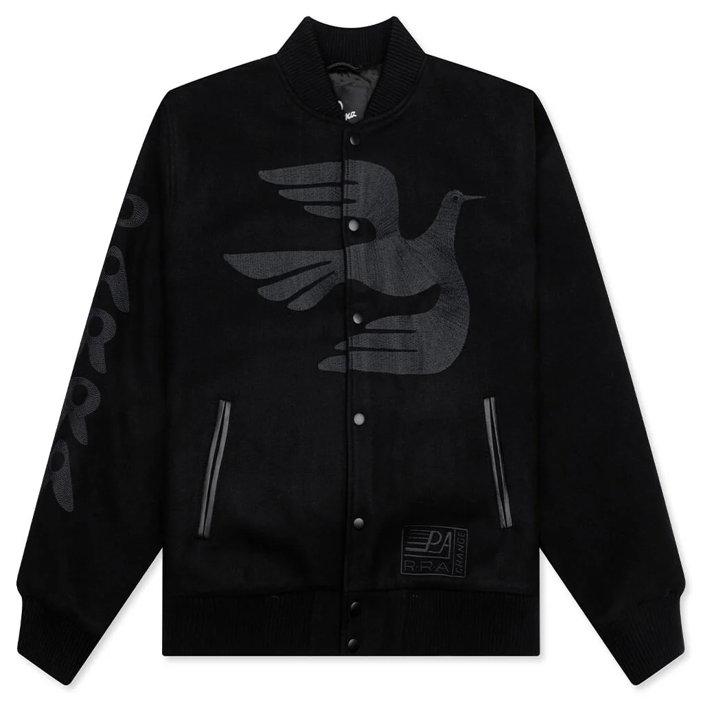 NOT MOVIE QUALITY VARSITY JACKET - BLACK - 1