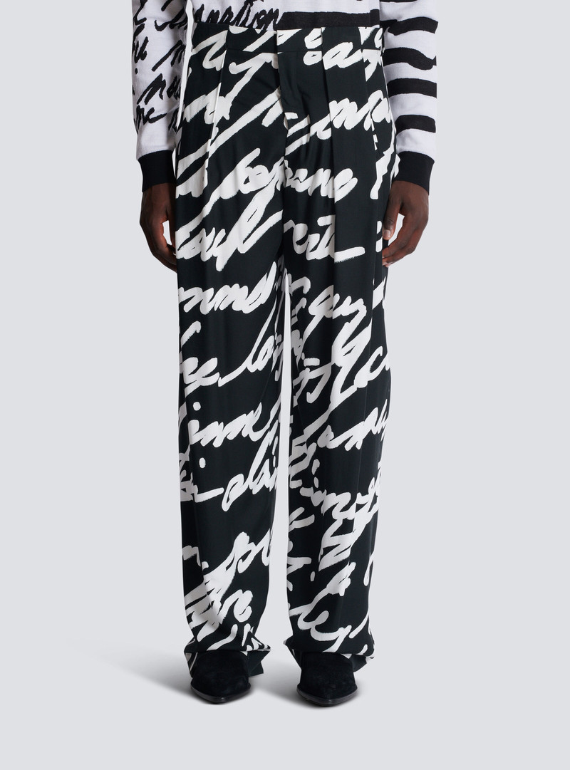 Pleated trousers with "Love Letter" print 5