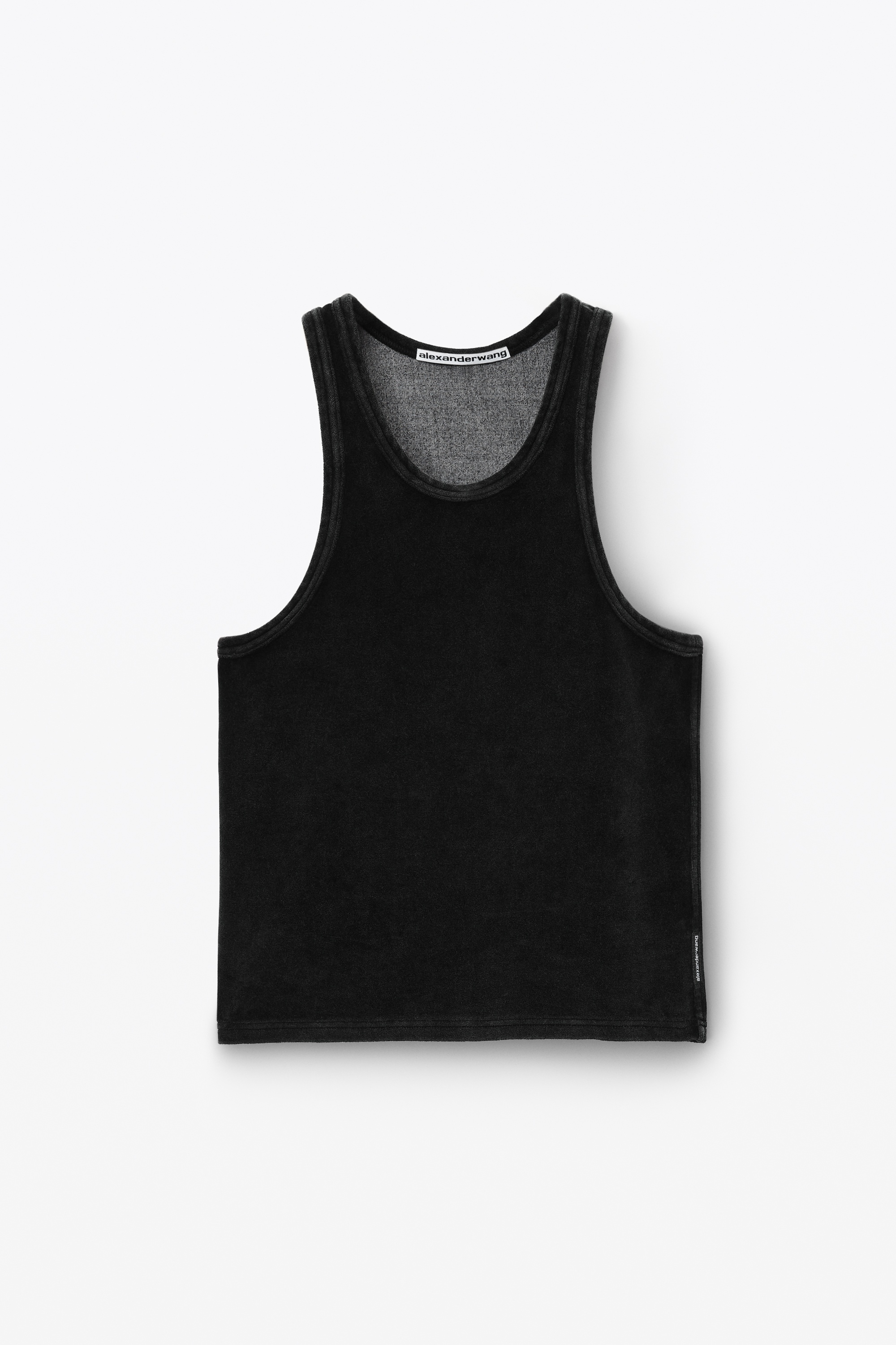 crew neck tank top in velour - 1