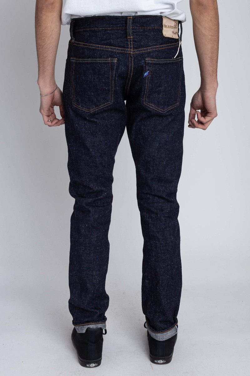 Pure Blue Japan SLB-019 16.5oz Slub Denim Relaxed Tapered Blue In Green Exclusive Version outlook