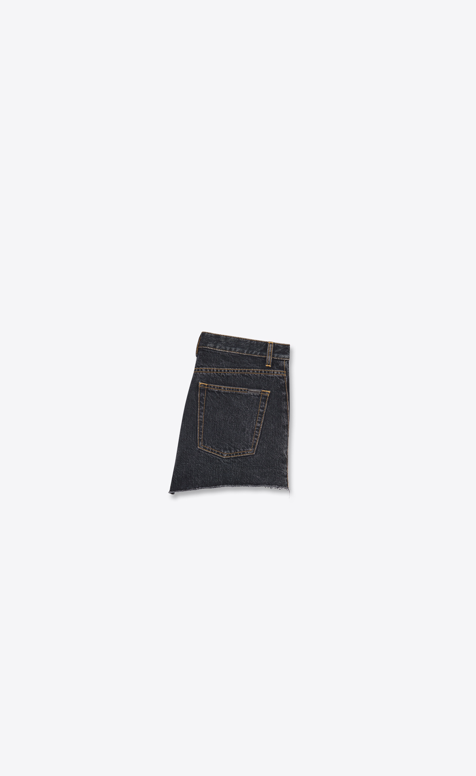 baggy shorts in charcoal grey denim - 2