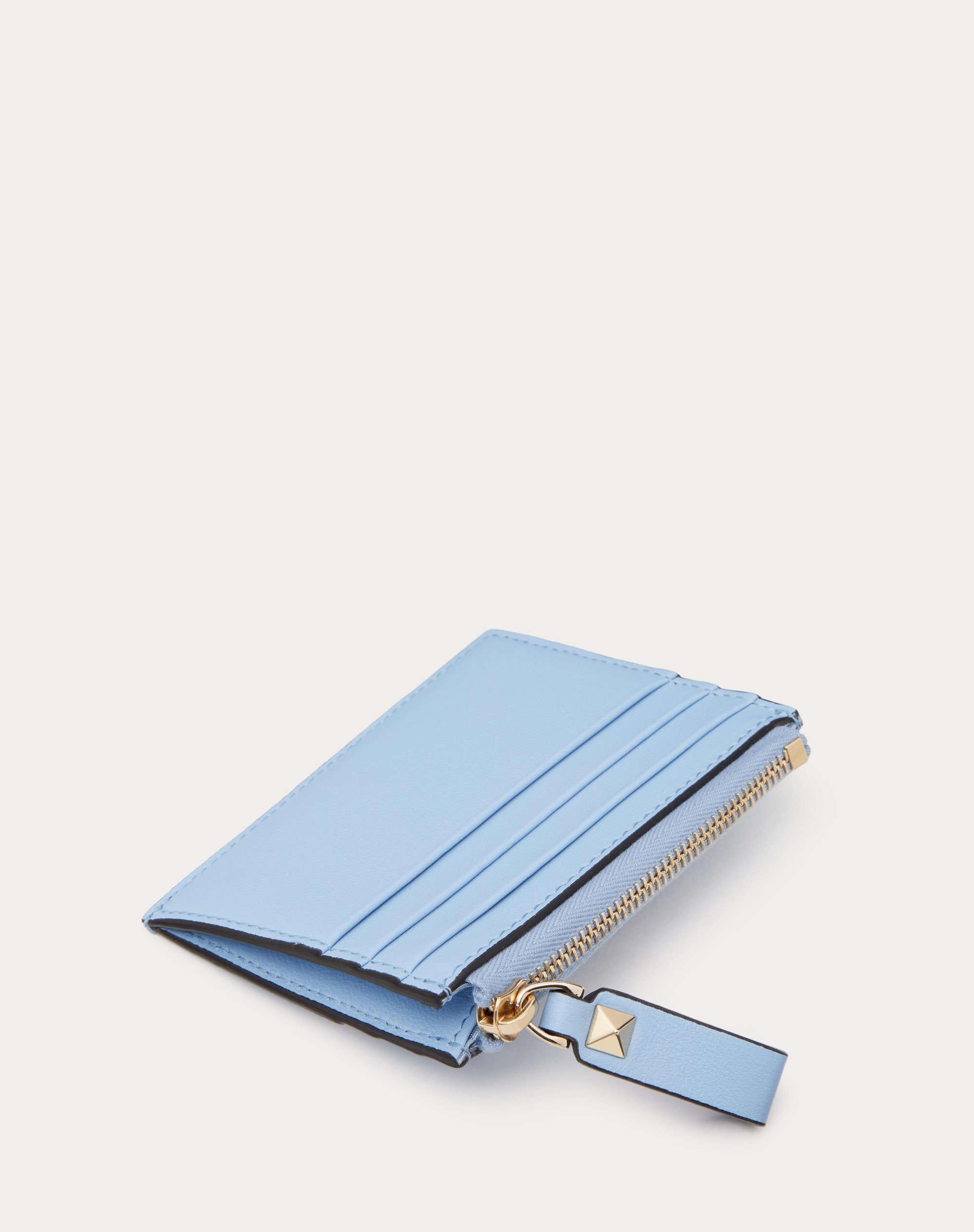 ROCKSTUD CALFSKIN CARDHOLDER WITH ZIPPER - 3