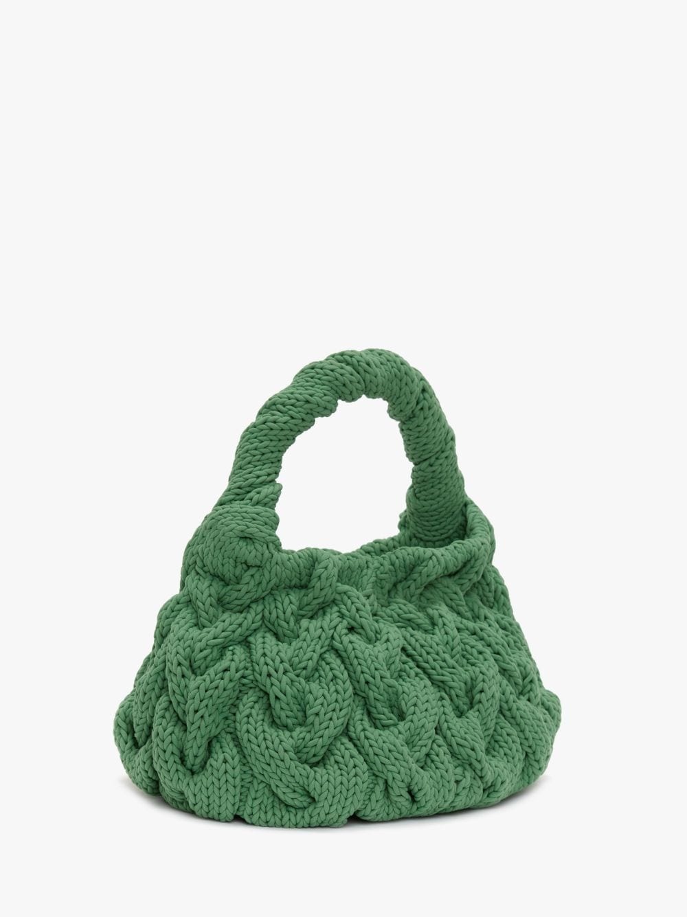 CABLE KNIT BAG - KNITTED TOP HANDLE BAG - 2