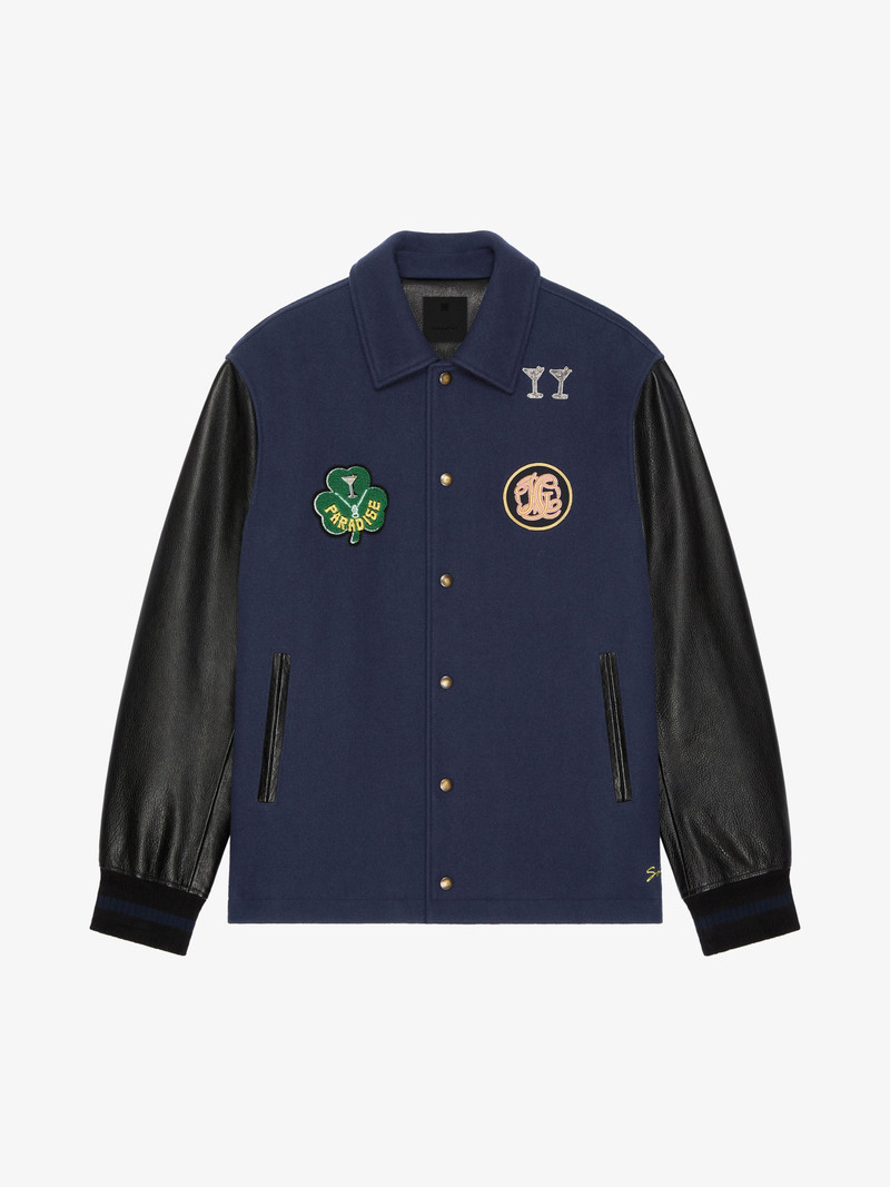 VARSITY JACKET IN WOOL AND LEATHER WITH PATCHES 1