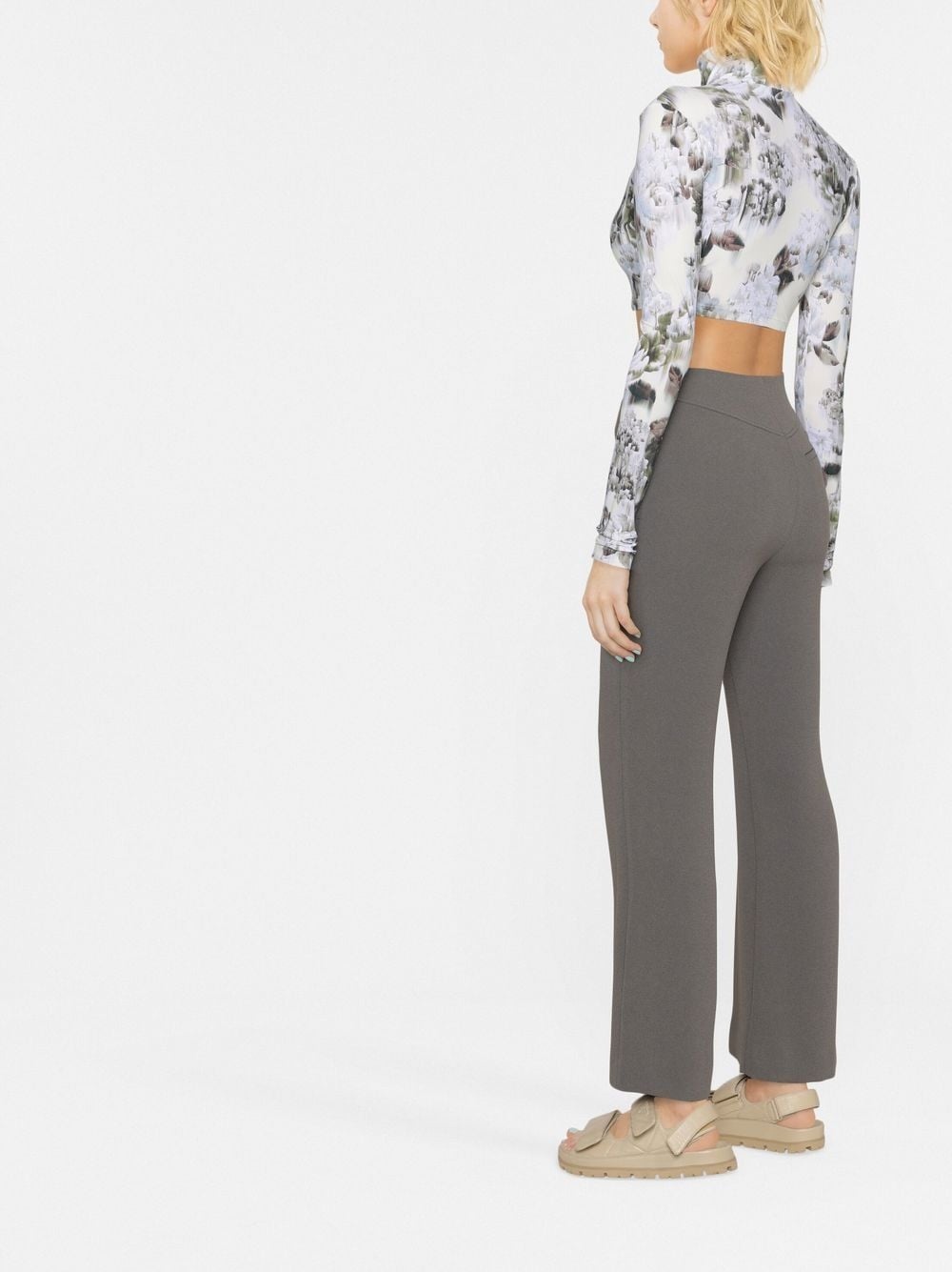 cropped kick flare trousers - 3