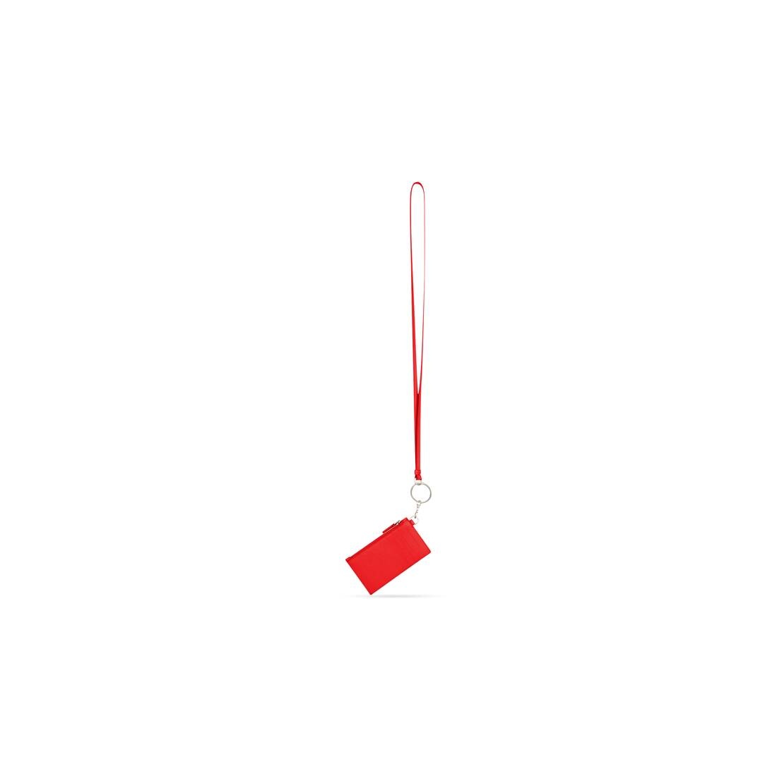 Men's Cash Card Case On Keychain in Red - 2