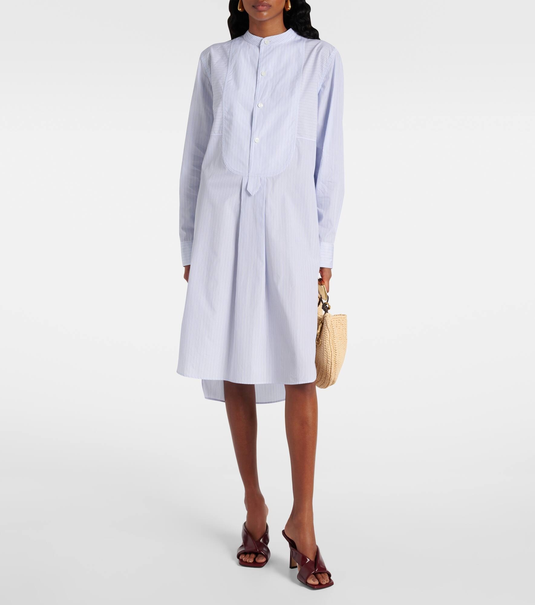 Striped cotton poplin shirt dress - 2