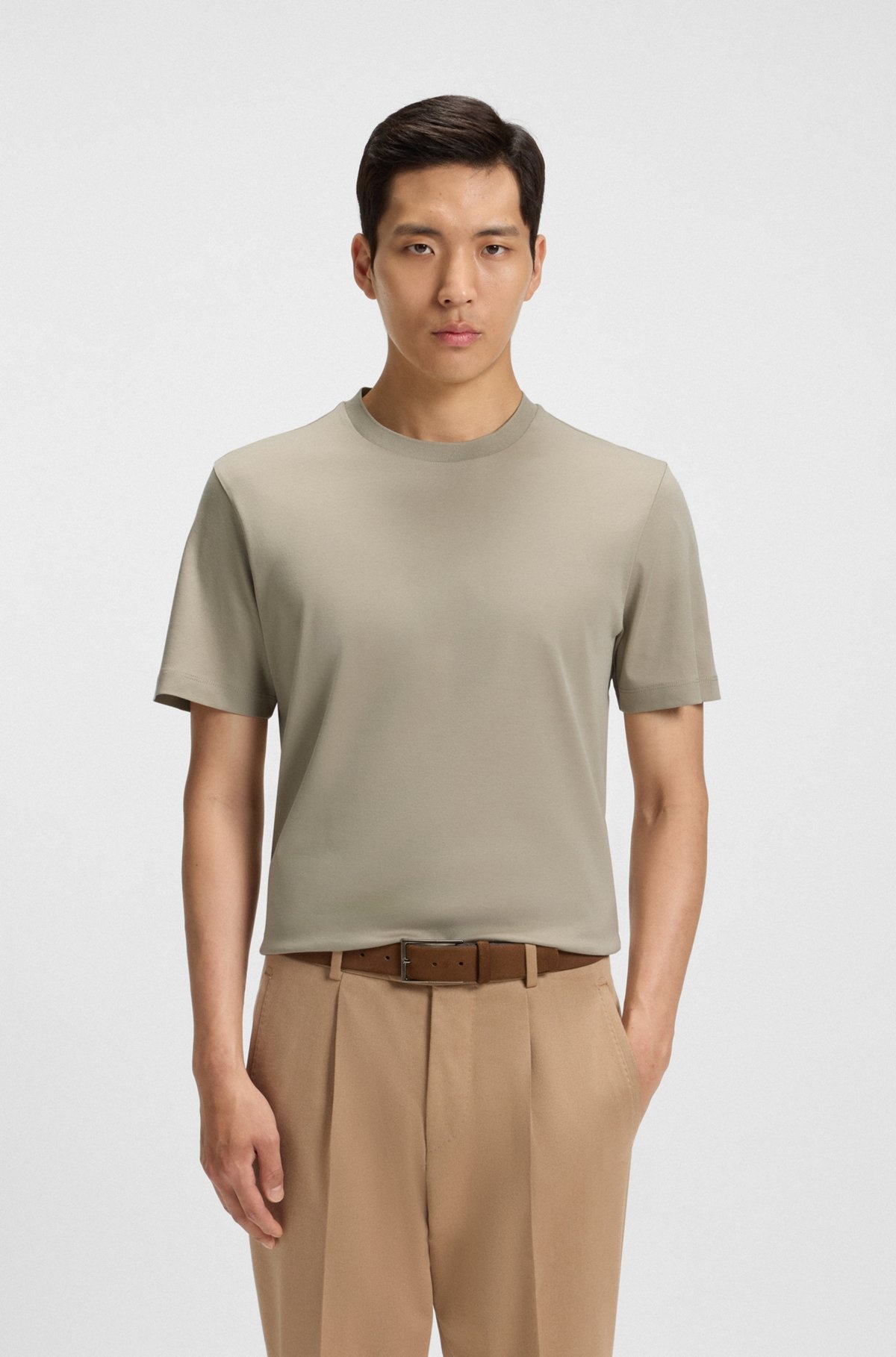 REGULAR-FIT T-SHIRT IN MERCERIZED COTTON - 2