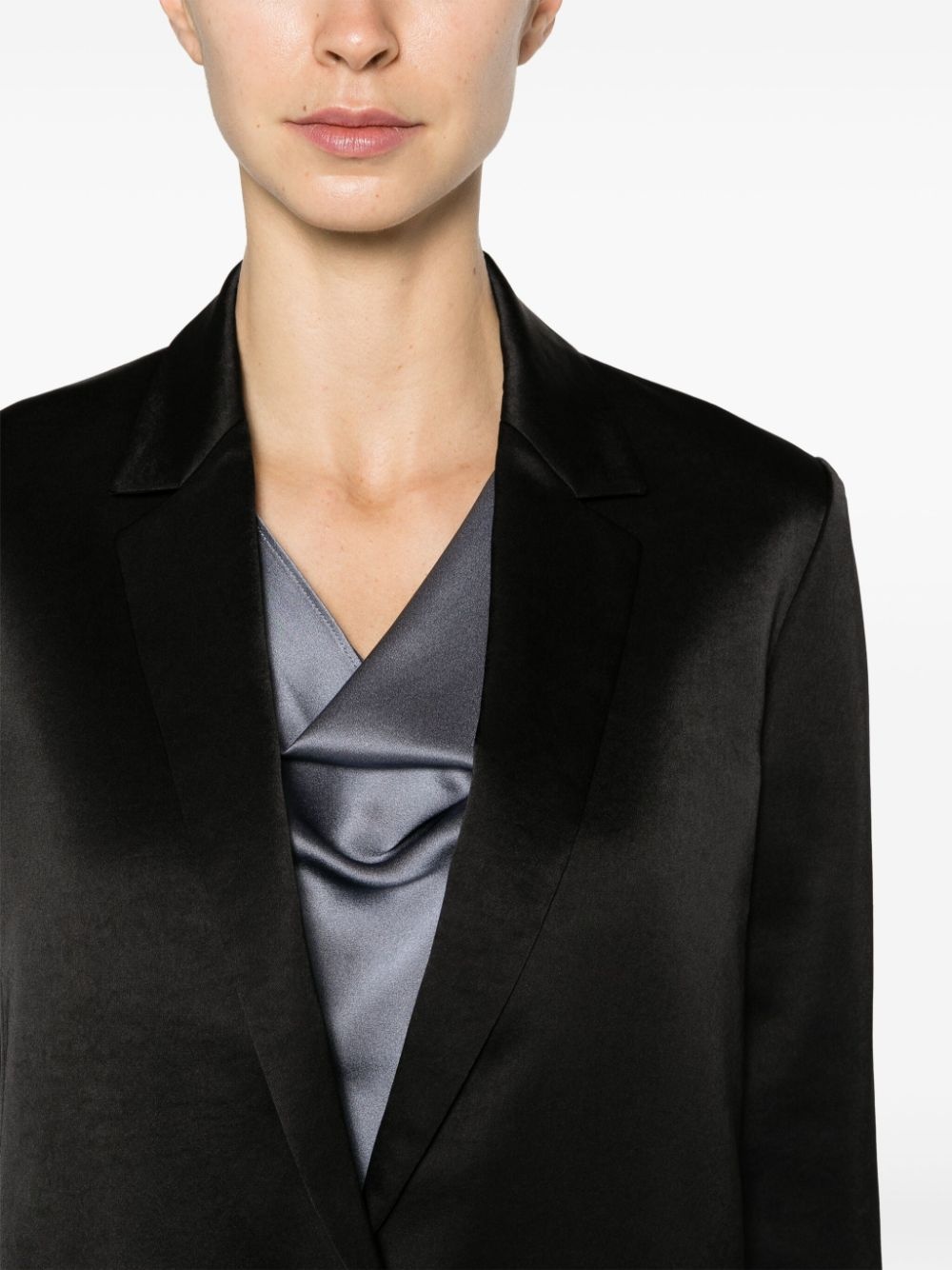 single-breasted satin blazer - 5